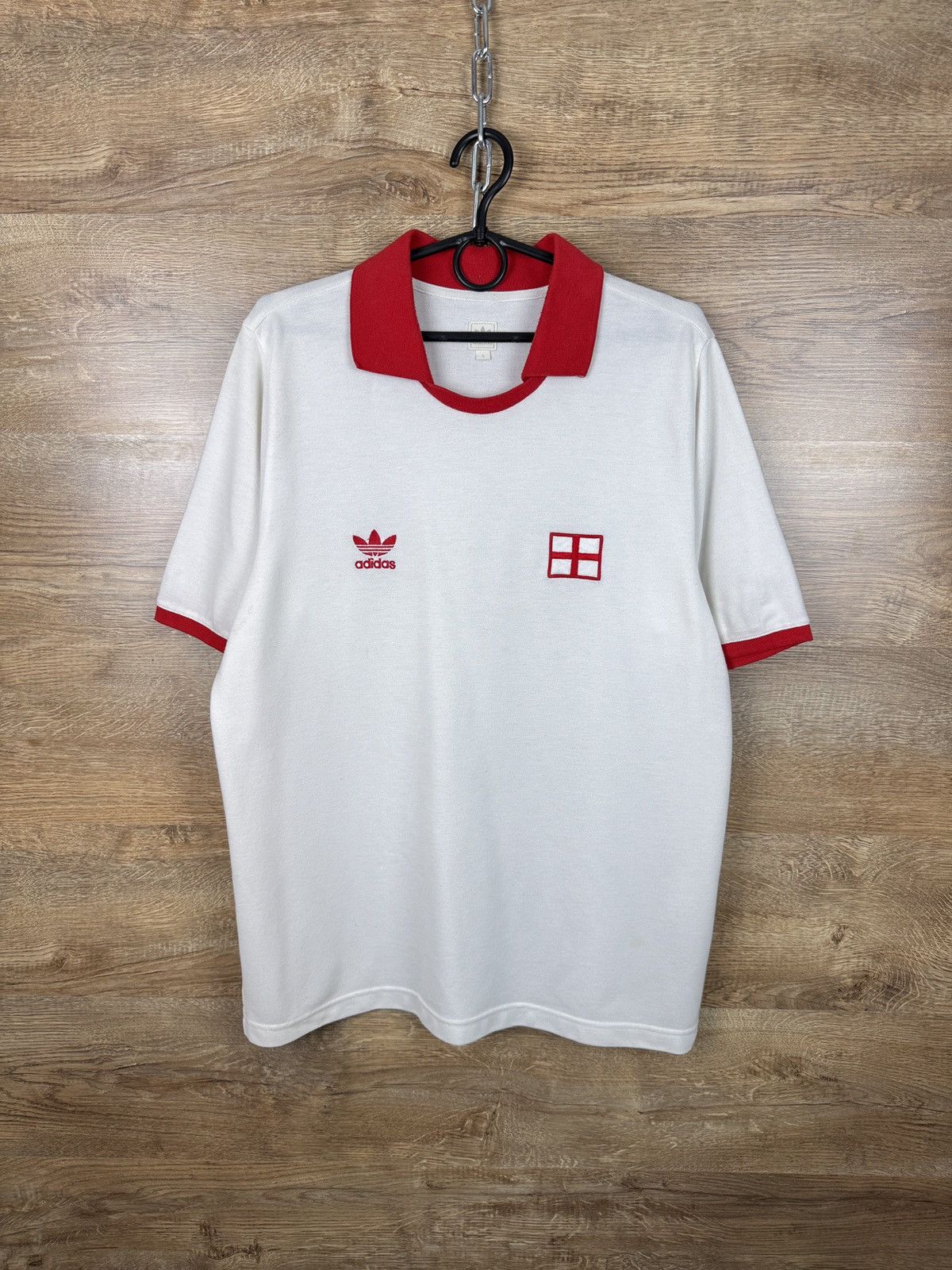 Mens Vintage Adidas England T-shirt polos soccer jersey y2k