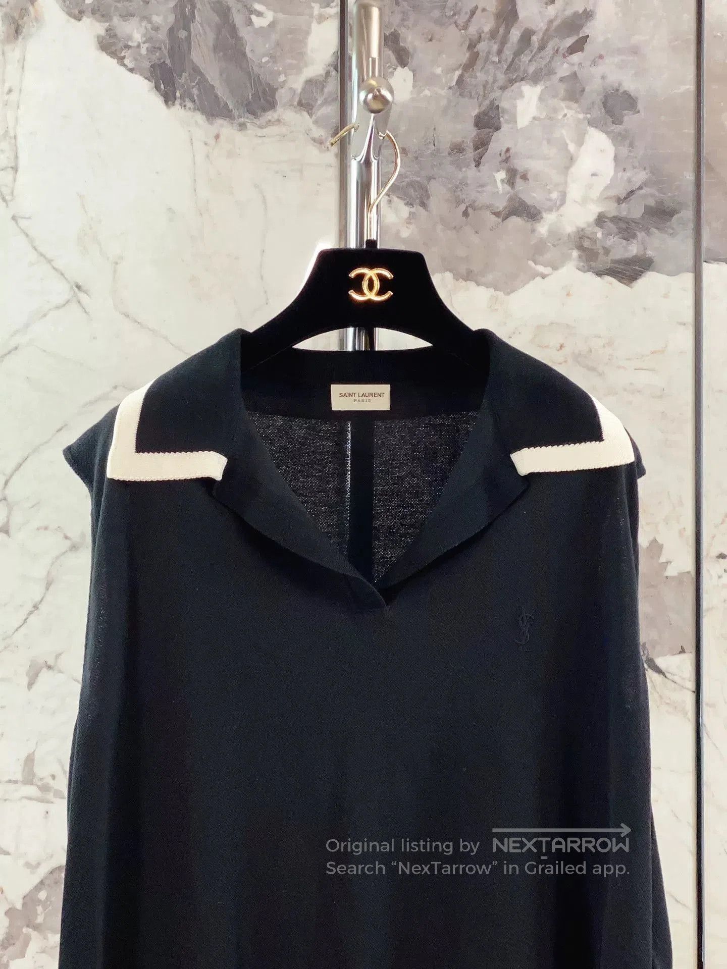 Saint Laurent Paris Saint Laurent YSL Black Sleeveless Polo Top. Size M / US 6-8 / IT 42-44 - 3 Thumbnail