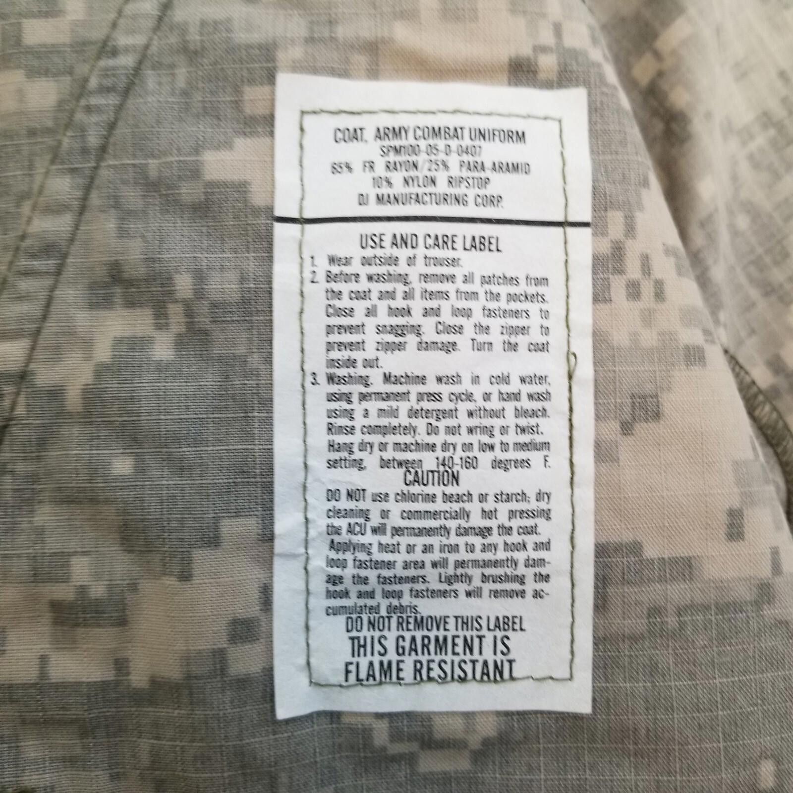 Other US Army Combat Jacket W/ Insect Shield Men's Medium Camo Size ONE SIZE - 4 Thumbnail