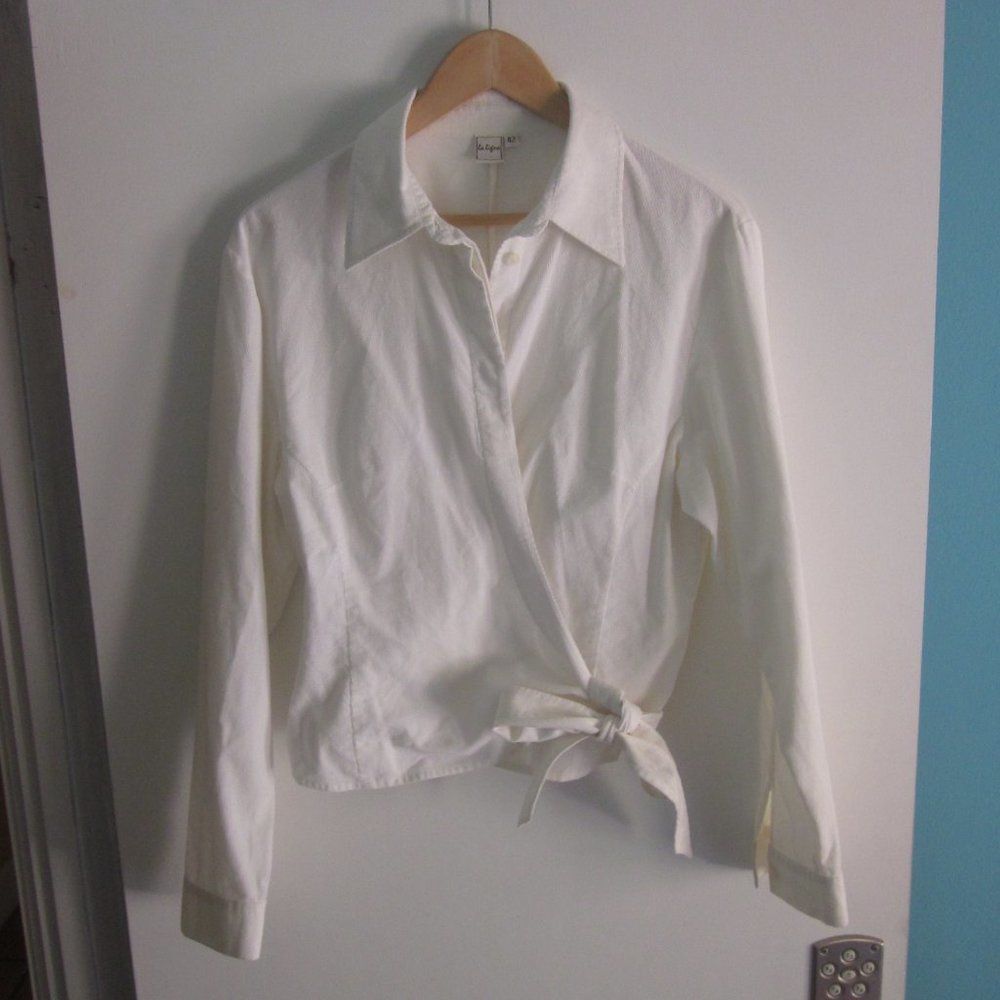 La Ligne La Ligna Ivory Corduroy Wrap Blouse Size 42 Size M / US 6-8 / IT 42-44 - 3 Thumbnail
