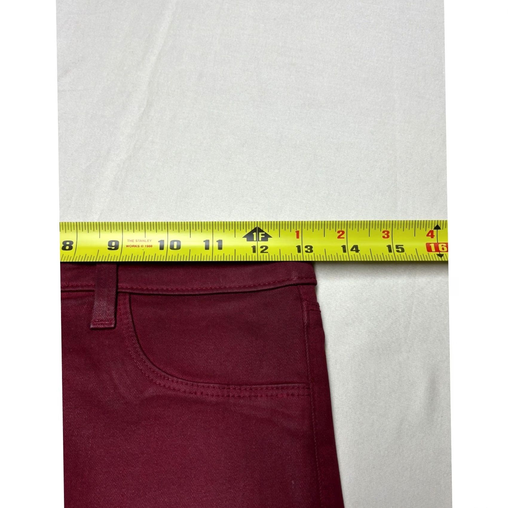 L'AGENCE L'AGENCE Margot High Rise Skinny Jeans Berry Coated Burgundy 26X27 USA Womens Size 26" / US 2 / IT 38 - 6 Thumbnail