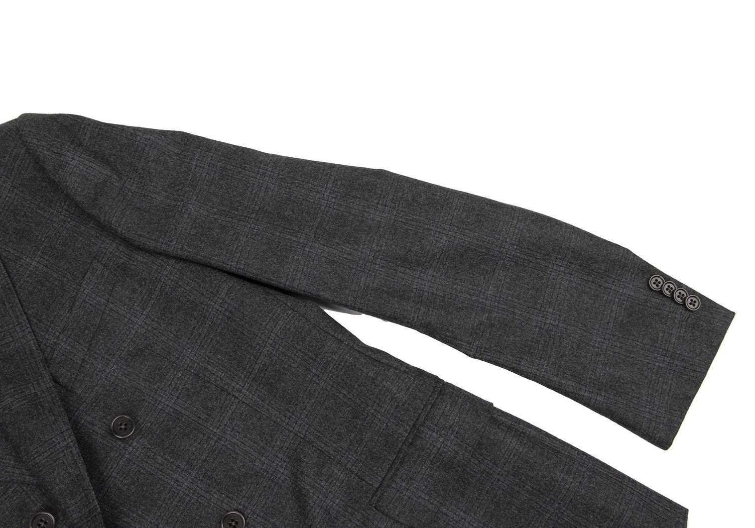 Armani Collezioni Wool Glen Check Suit Set in Charcoal Navy Size US XXS / EU 40 - 4 Thumbnail