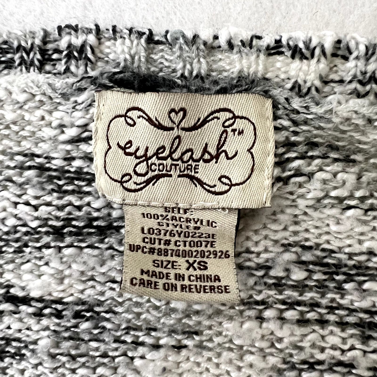 Other Eyelash Couture Gray Marled Knit Sweater Size XS / US 0-2 / IT 36-38 - 6 Thumbnail