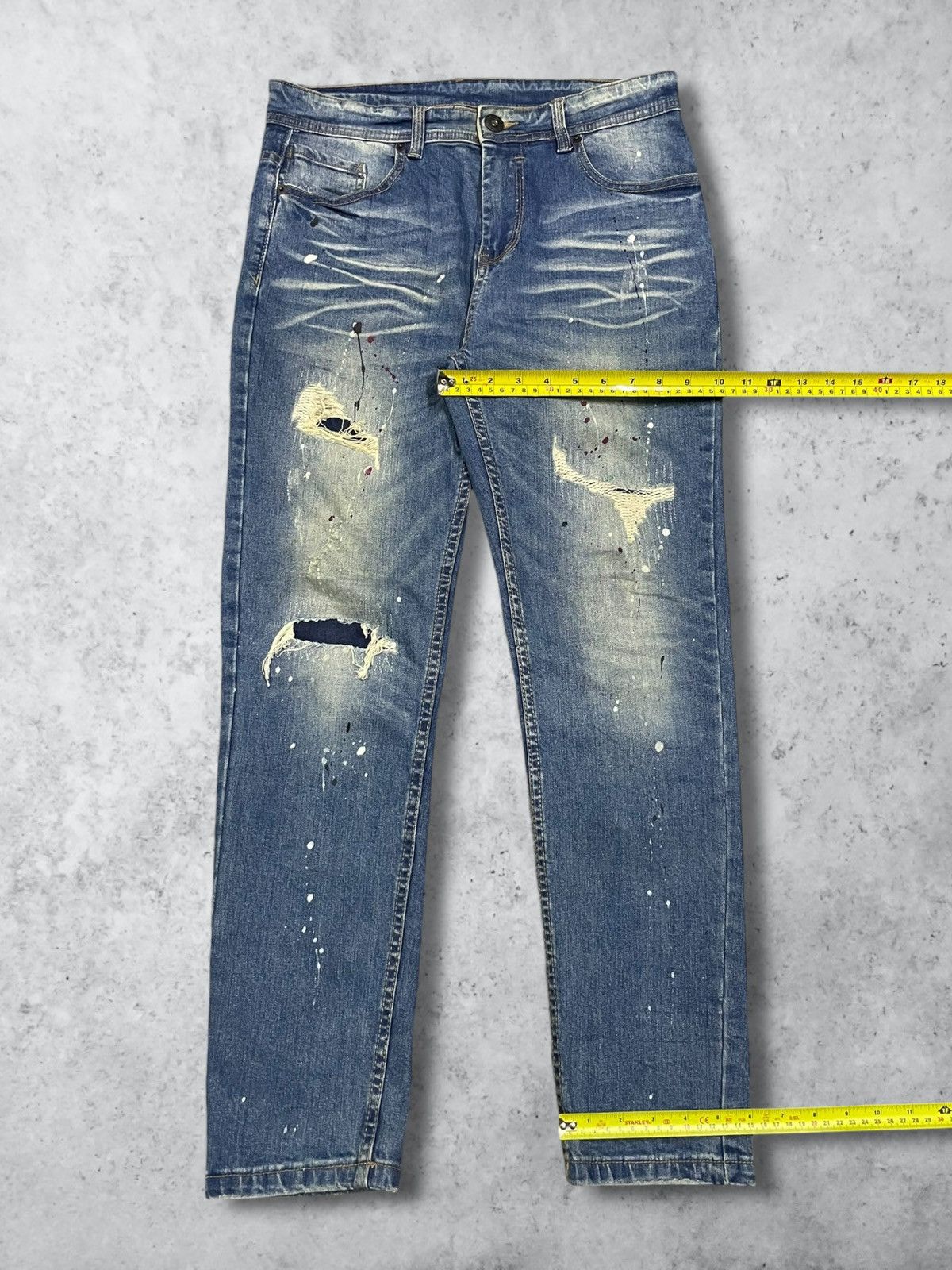 Amiri Vintage Japanese Paint Splat Sashiko Patch High Rise Jeans Size 30" / US 8 / IT 44 - 13 Thumbnail