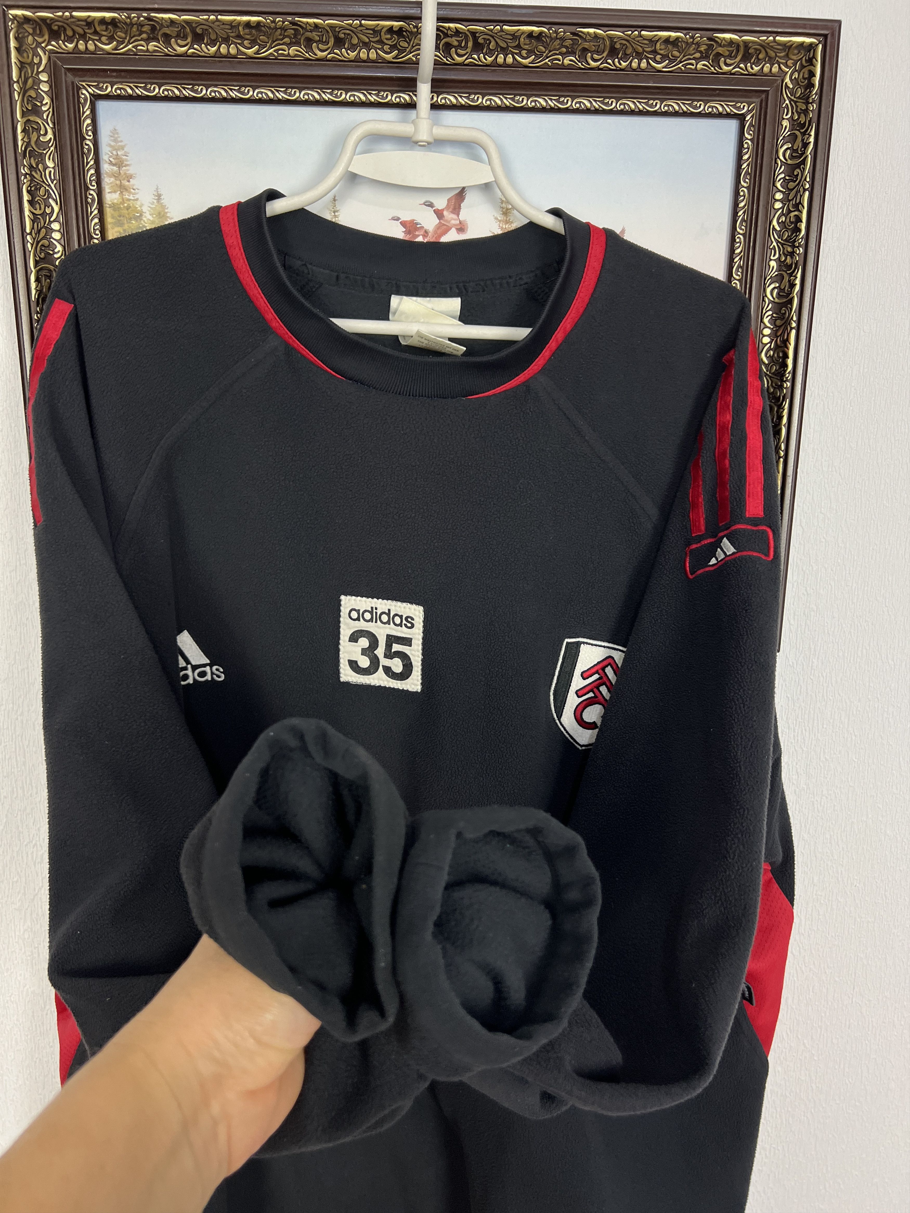 Adidas Fulham Football Player Issue Fleece Sweatshirt Jacket Size US XL / EU 56 / 4 - 6 Thumbnail