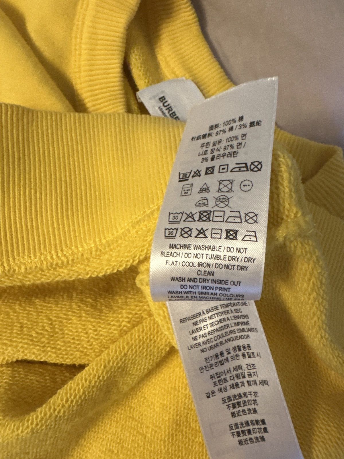 Burberry Burberry SS21 Yellow Box Logo Crewneck Sweatshirt Size US L / EU 52-54 / 3 - 5 Thumbnail