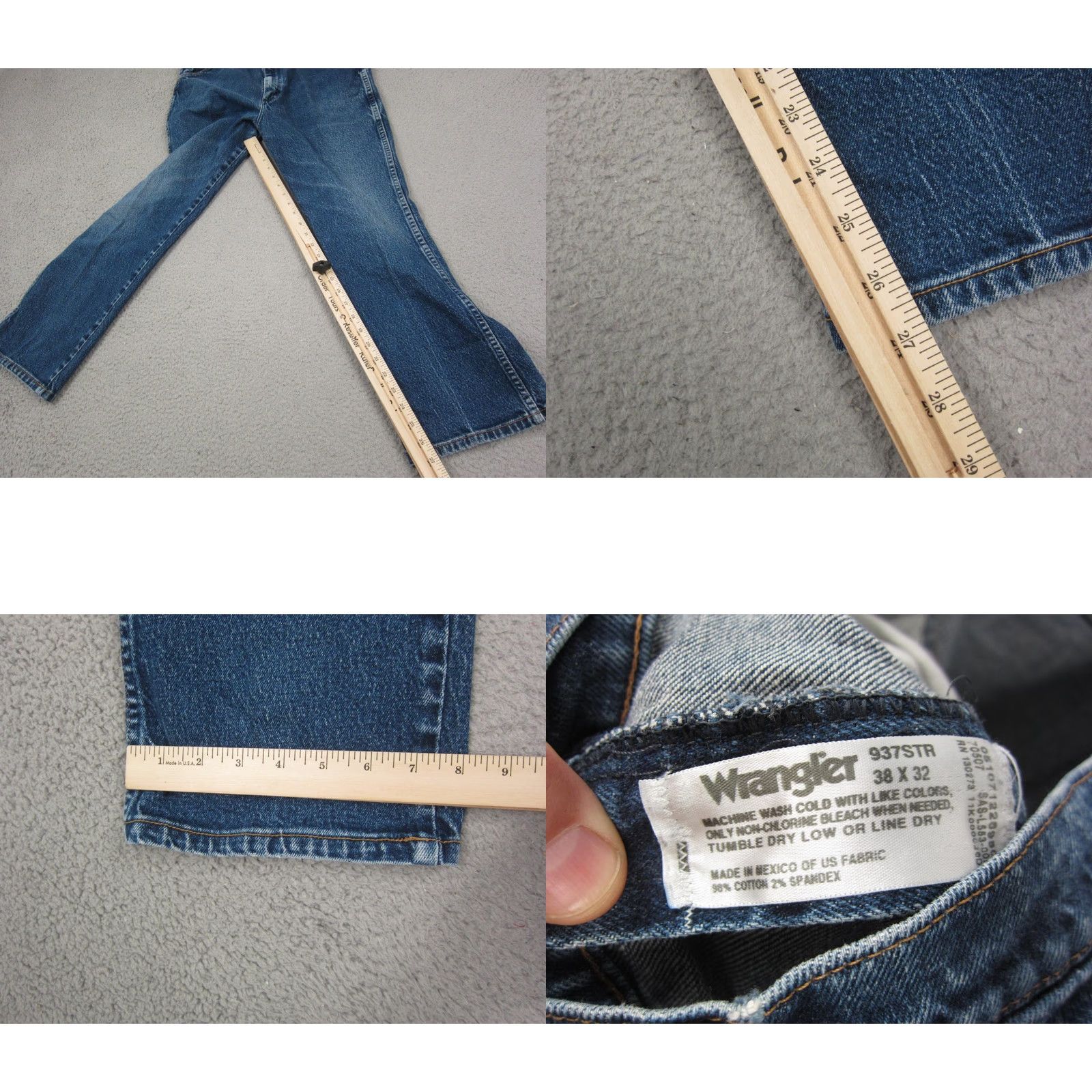 Wrangler Wrangler Jeans Wrangler 937 Slim Fit Jeans Cowboy Cut Western 38 x 32 Mens Blue Denim 5-Pocket Vintage Wrangler Cowboy Cut Mens Jeans Size US 38 / EU 54 - 8 Thumbnail