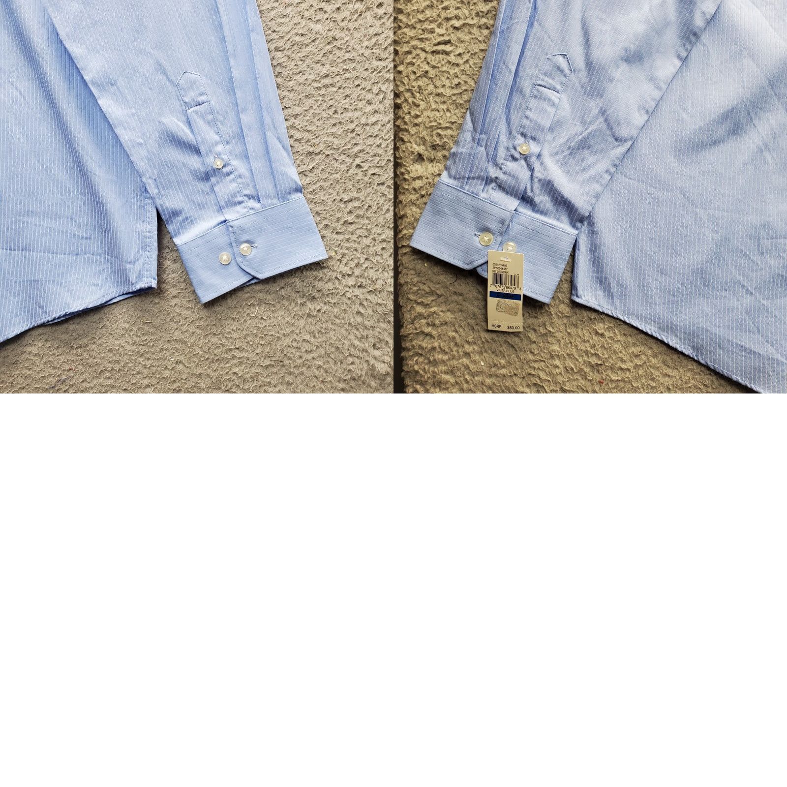 Van Heusen Van Heusen Dress Shirt Mens XL Blue Striped Flex Natural Stretch Stay Put Collar Shirt Size 46R - 8 Thumbnail
