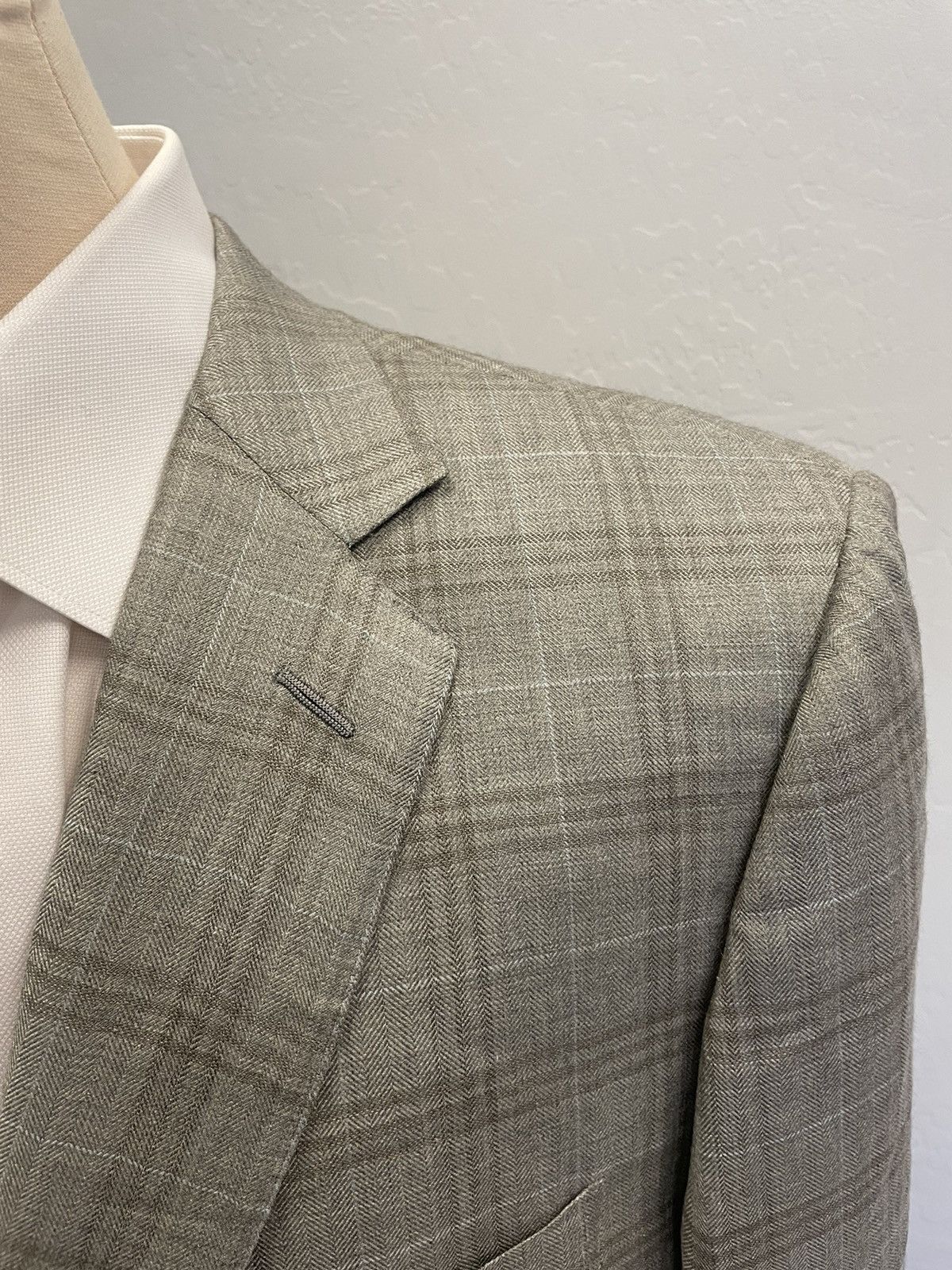 Ermenegildo Zegna Cashmere & Silk Check Jacket Size 50L - 2 Thumbnail