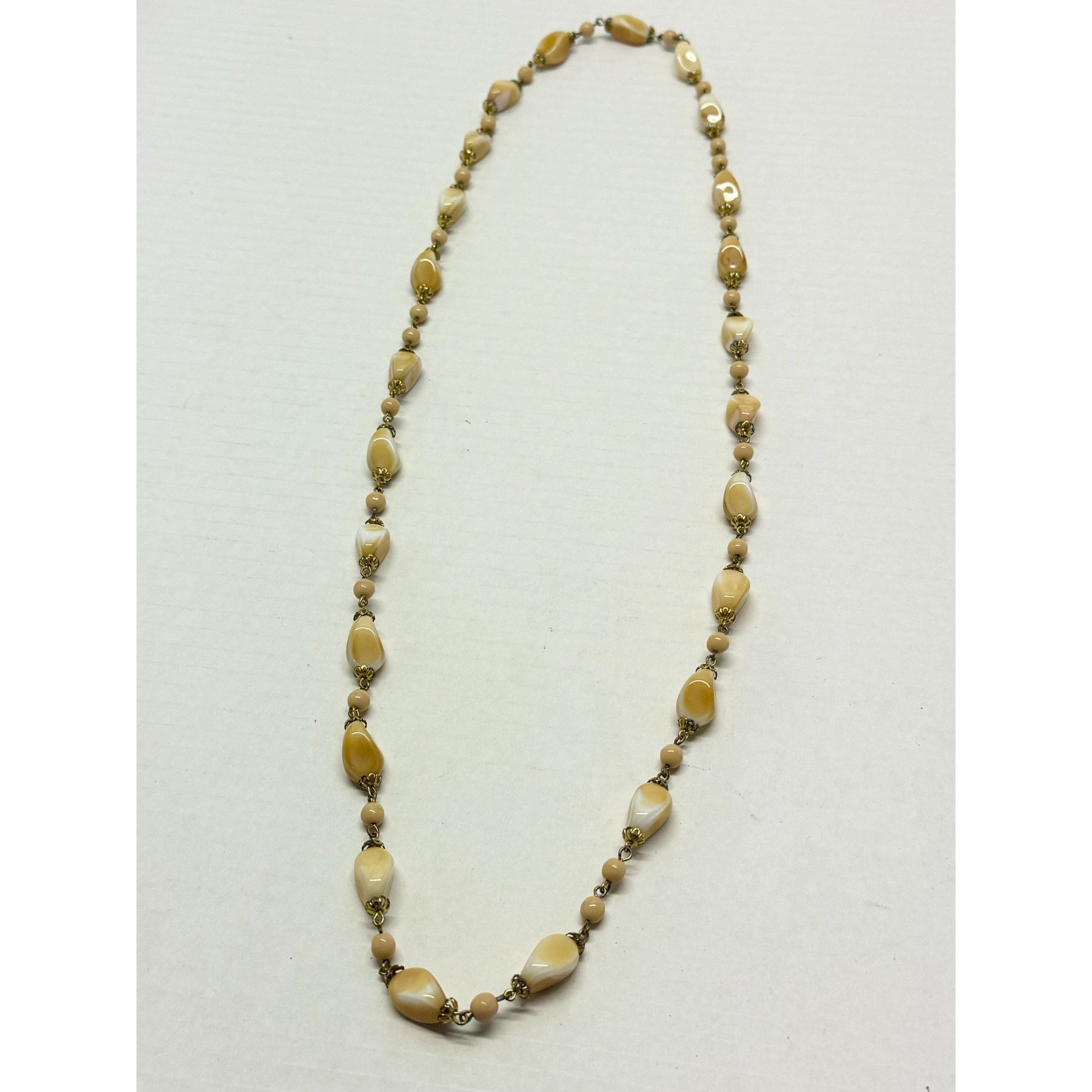 Vintage Vintage glass brown chain link beaded necklace Size ONE SIZE - 4 Thumbnail
