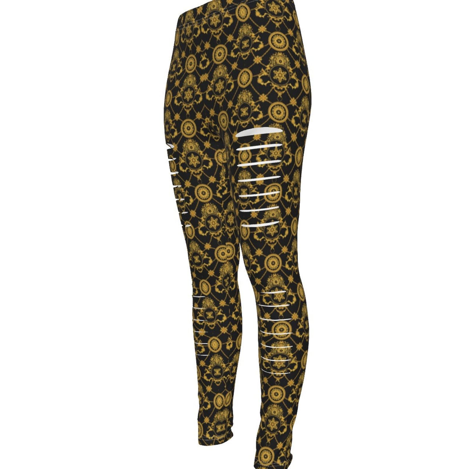 Other kokorepublicboutique Print Women's Ripped Leggings Size 36" / US 14 / IT 50 - 4 Thumbnail