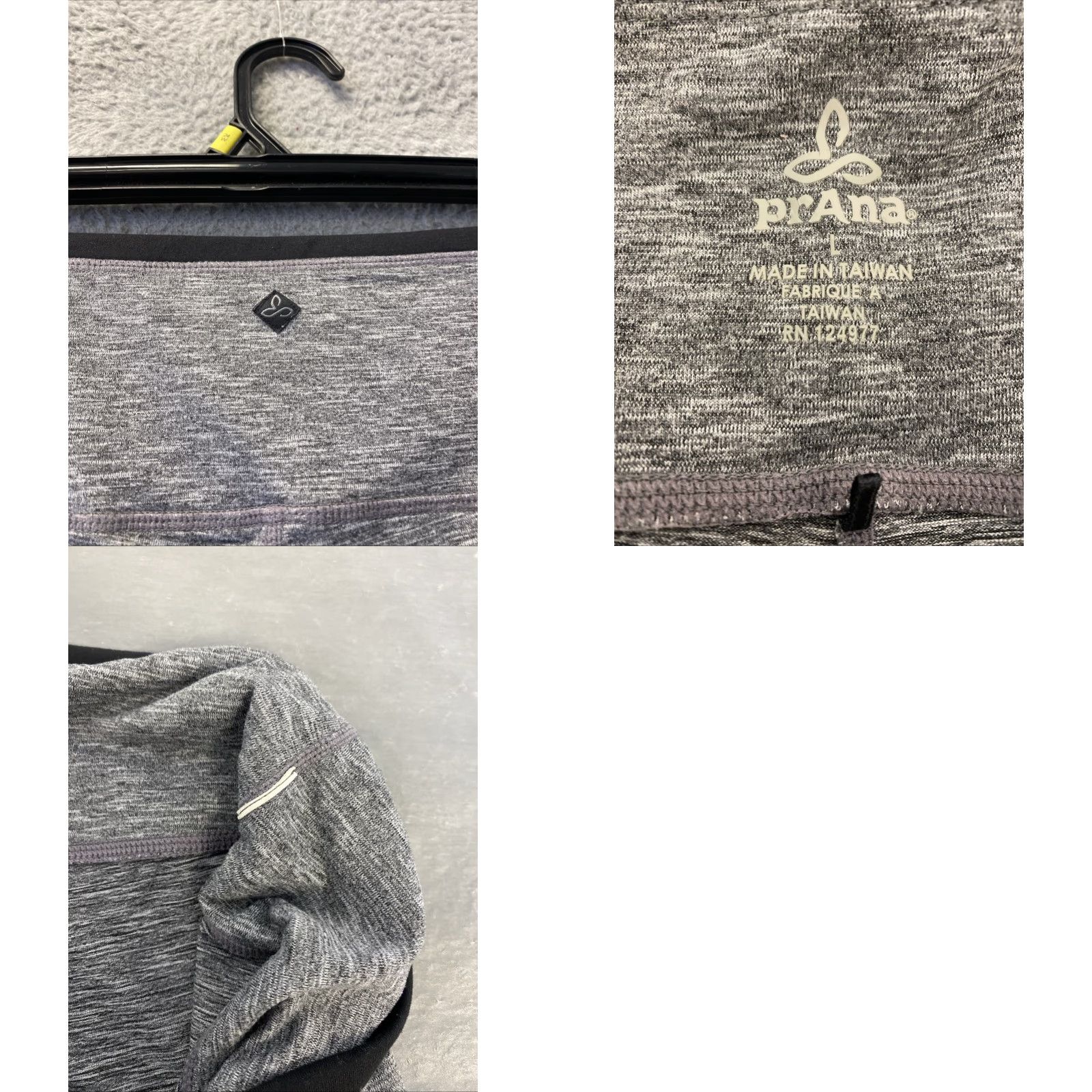 Prana VINTAGE prAna Capri Pants Women's L Gray Activewear Yoga Running Gym Training Size 36" / US 14 / IT 50 - 8 Thumbnail