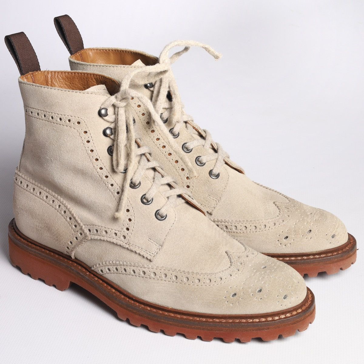 Eleventy Eleventy Suede Hi Derby Boots Shoes Beige Size US 7 / IT 37 - 5 Thumbnail