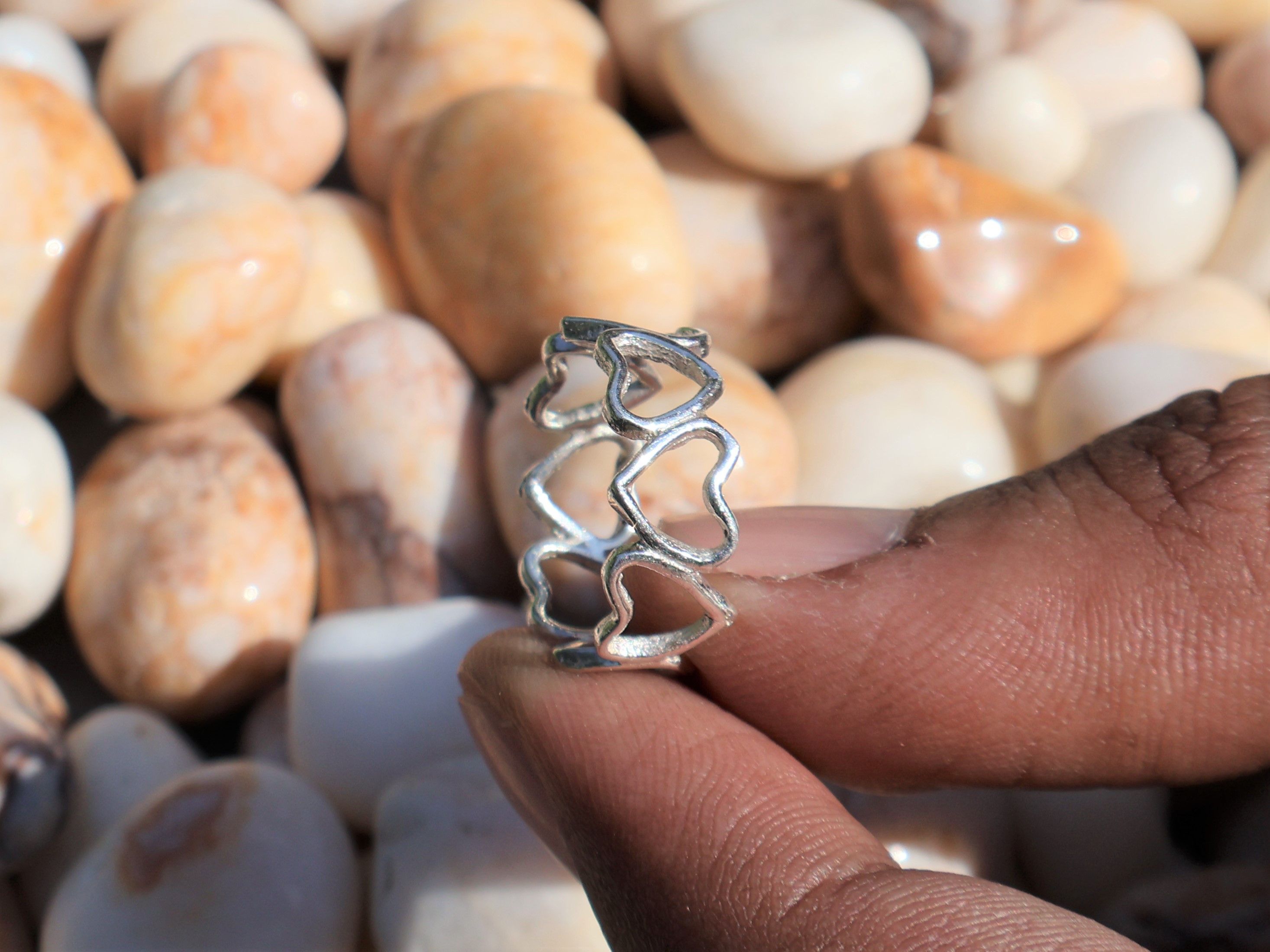 Handmade Heart to Heart Ring, 925 Sterling Silver Handmade Ring, Size ONE SIZE - 6 Thumbnail