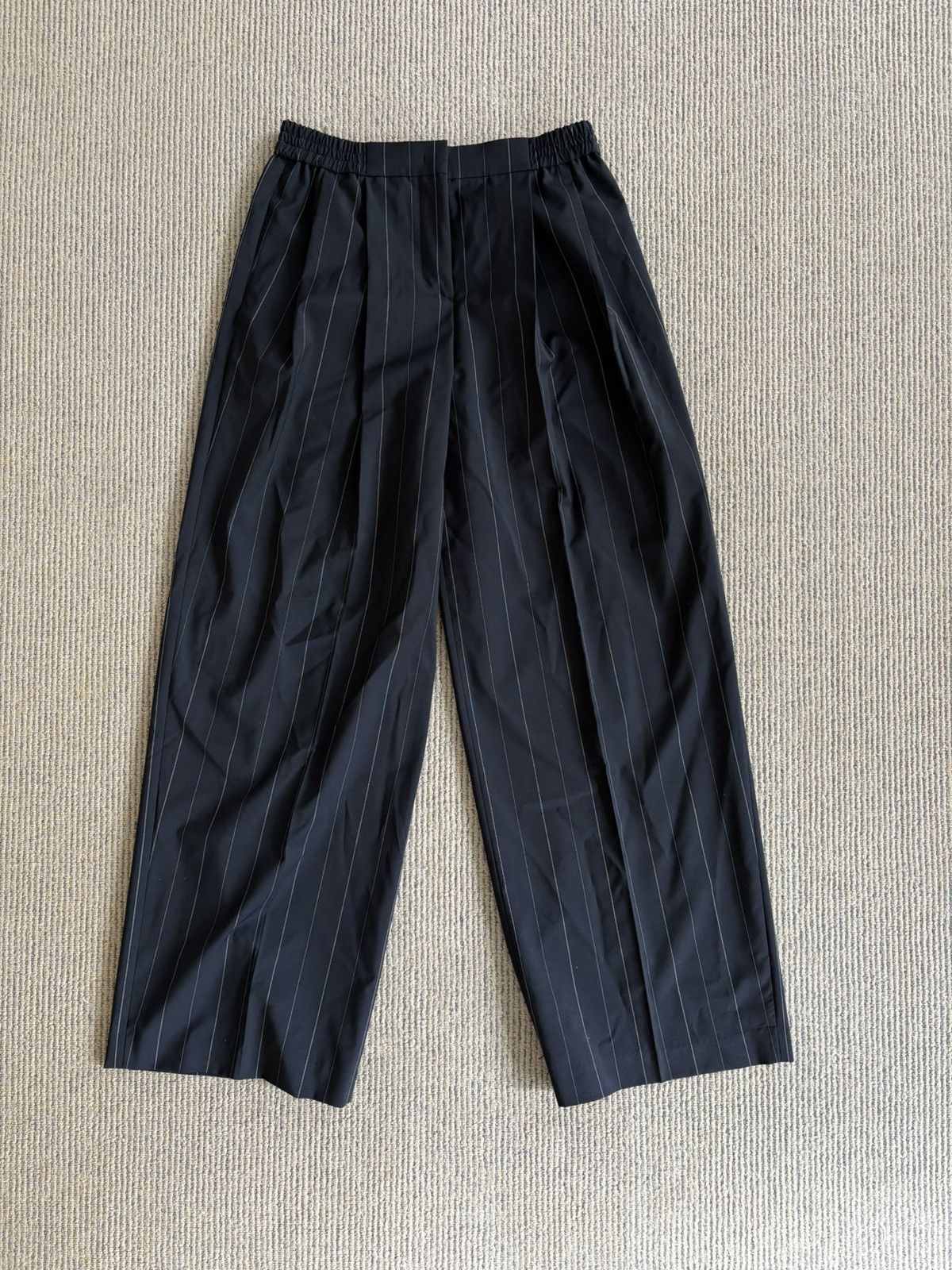 Juun.J SS19 Wide Navy Pinstripe Trousers Size US 28 / EU 44 - 1 Thumbnail