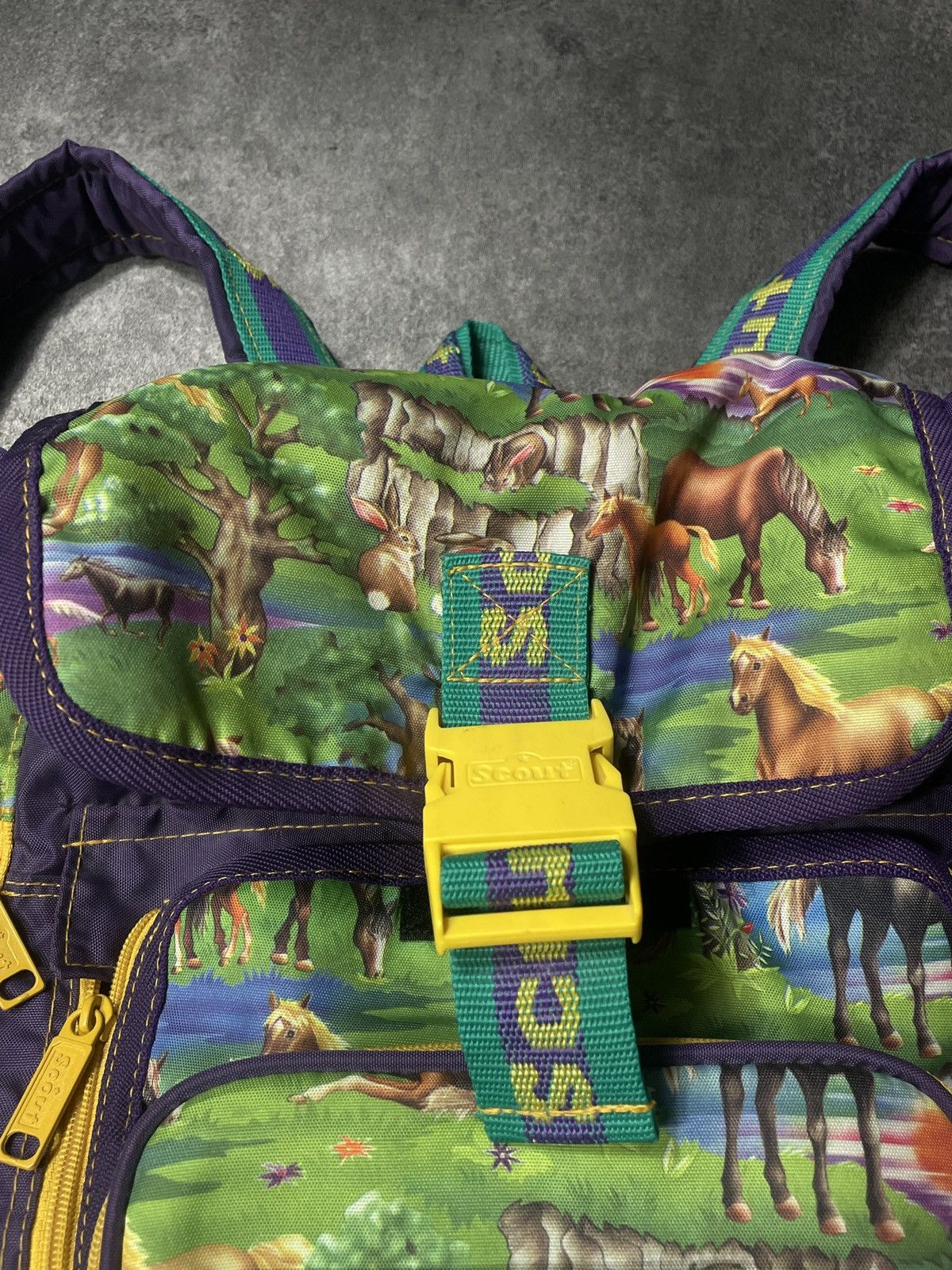Vintage 🔥RARE🔥Vintage Y2K Horses Animal Backpack Rare Solid AOP Size ONE SIZE - 6 Thumbnail