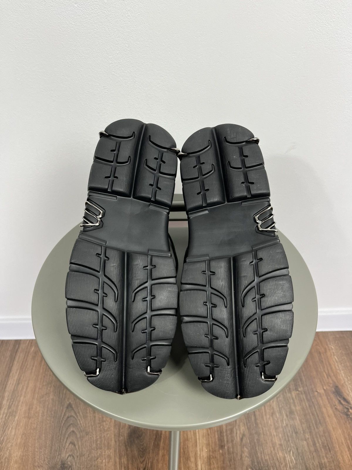 Japanese Brand Black Platform Boots with Metal Details Gothic Cyber Punk Size US 9.5 / EU 42-43 - 11 Thumbnail