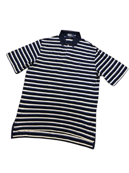 Polo Ralph Lauren Vintage Polo Ralph Lauren Golf Fit Striped Polo Size L Size US L / EU 52-54 / 3 - 1 Thumbnail