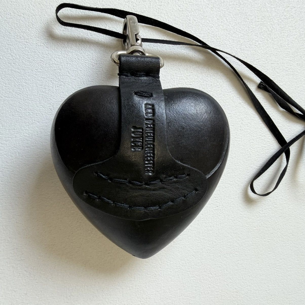 Ann Demeulemeester Black Leather Heart Shaped Locket Necklace Size ONE SIZE - 12 Thumbnail