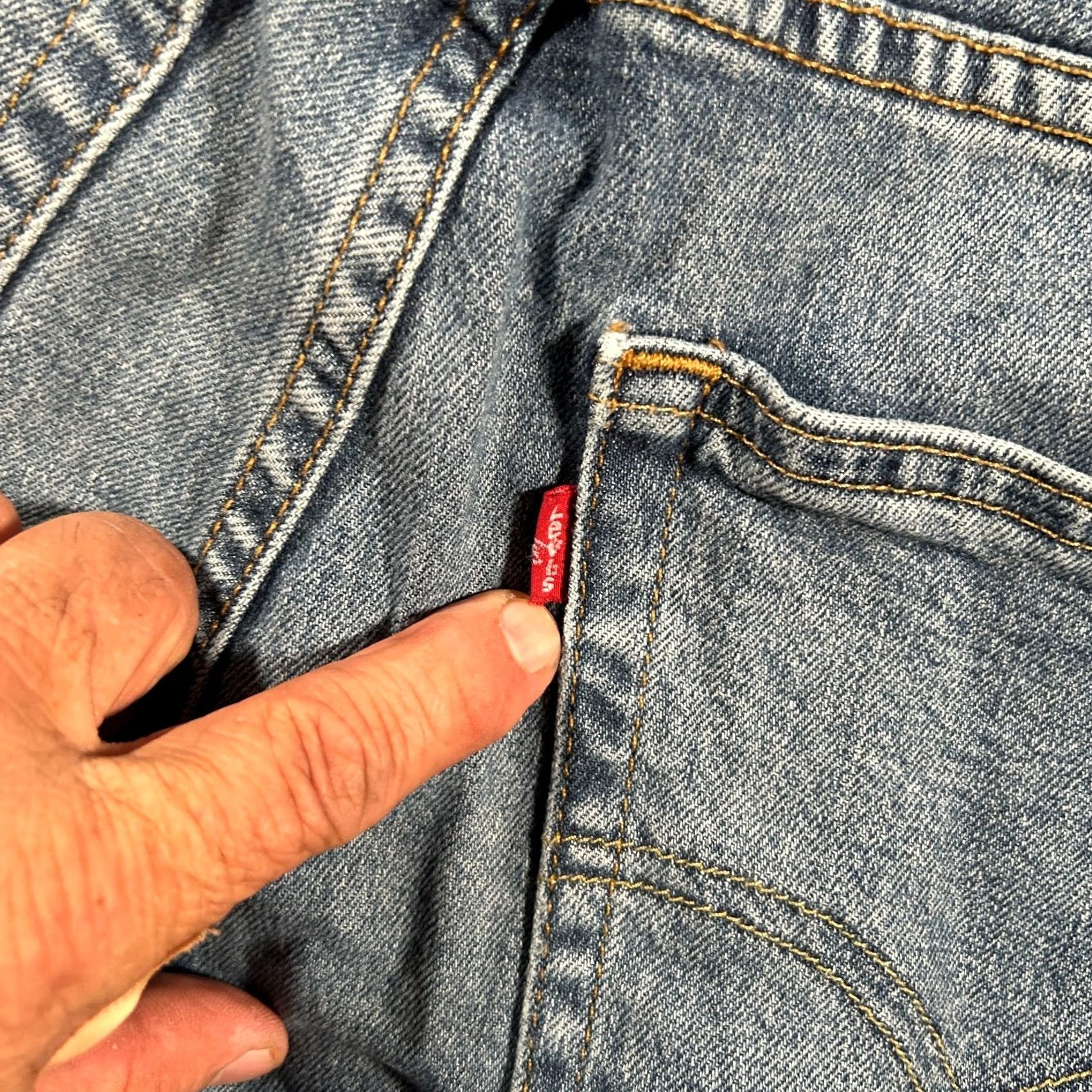 Levi's Levi's 512 Tapered Jeans Mens 36X28 Blue Denim Stretch Flex Slim Distressed Jeans Size US 36 / EU 52 - 6 Thumbnail