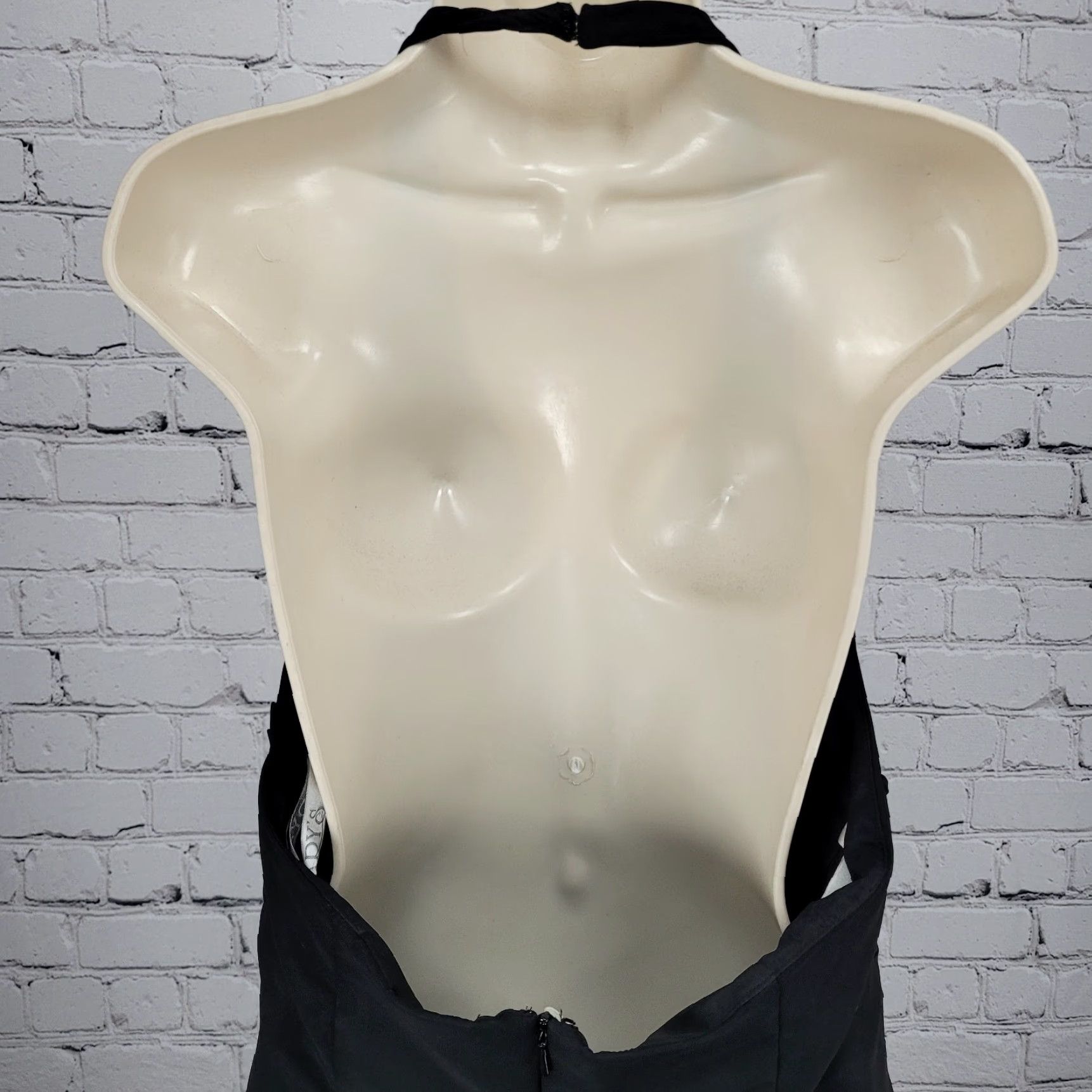 Vintage Modern Maids Mary’s Import Bridal's Black Backless Halter A-Line Midi Dress 14 Size XL / US 12-14 / IT 48-50 - 7 Thumbnail