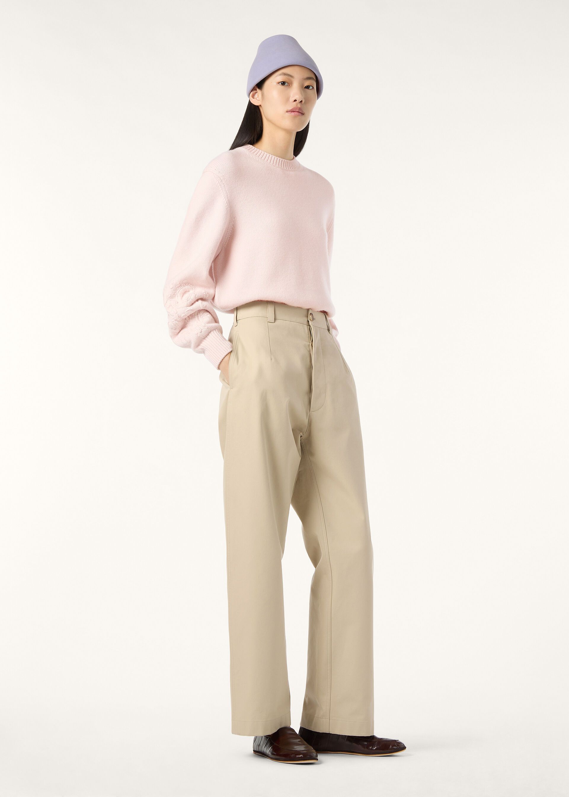 Loro Piana os11x0426 FAQ9467 Classic Crewneck Sweater Pale Baby Rose Size S / US 4 / IT 40 - 2 Thumbnail