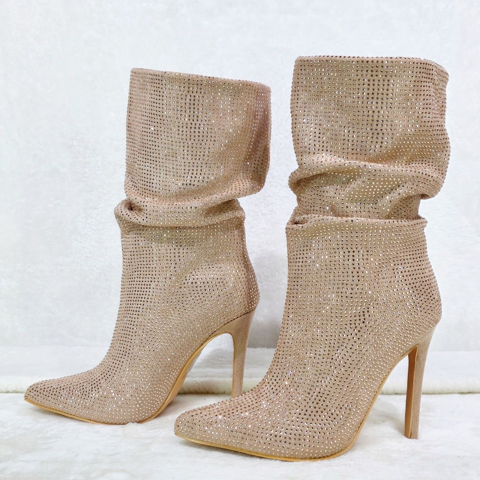 Other Resolve Sparkling Champagne Rose Gold Rhinestone High Heel S Size US 7 / IT 37 - 2 Thumbnail