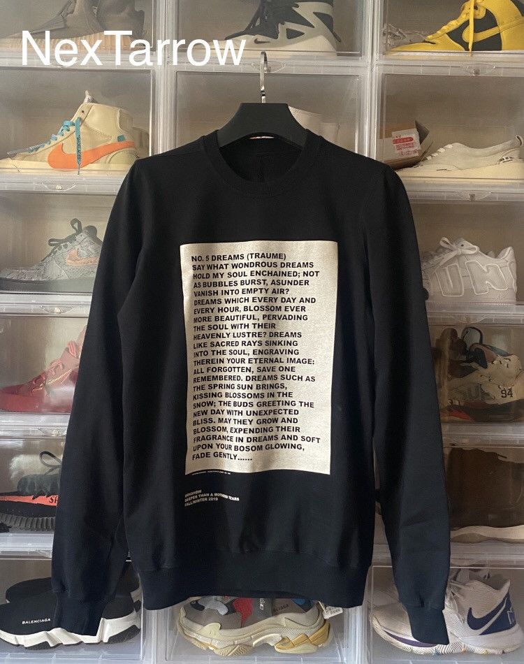 Rick Owens Drkshdw Letter poetry bullet screen thick