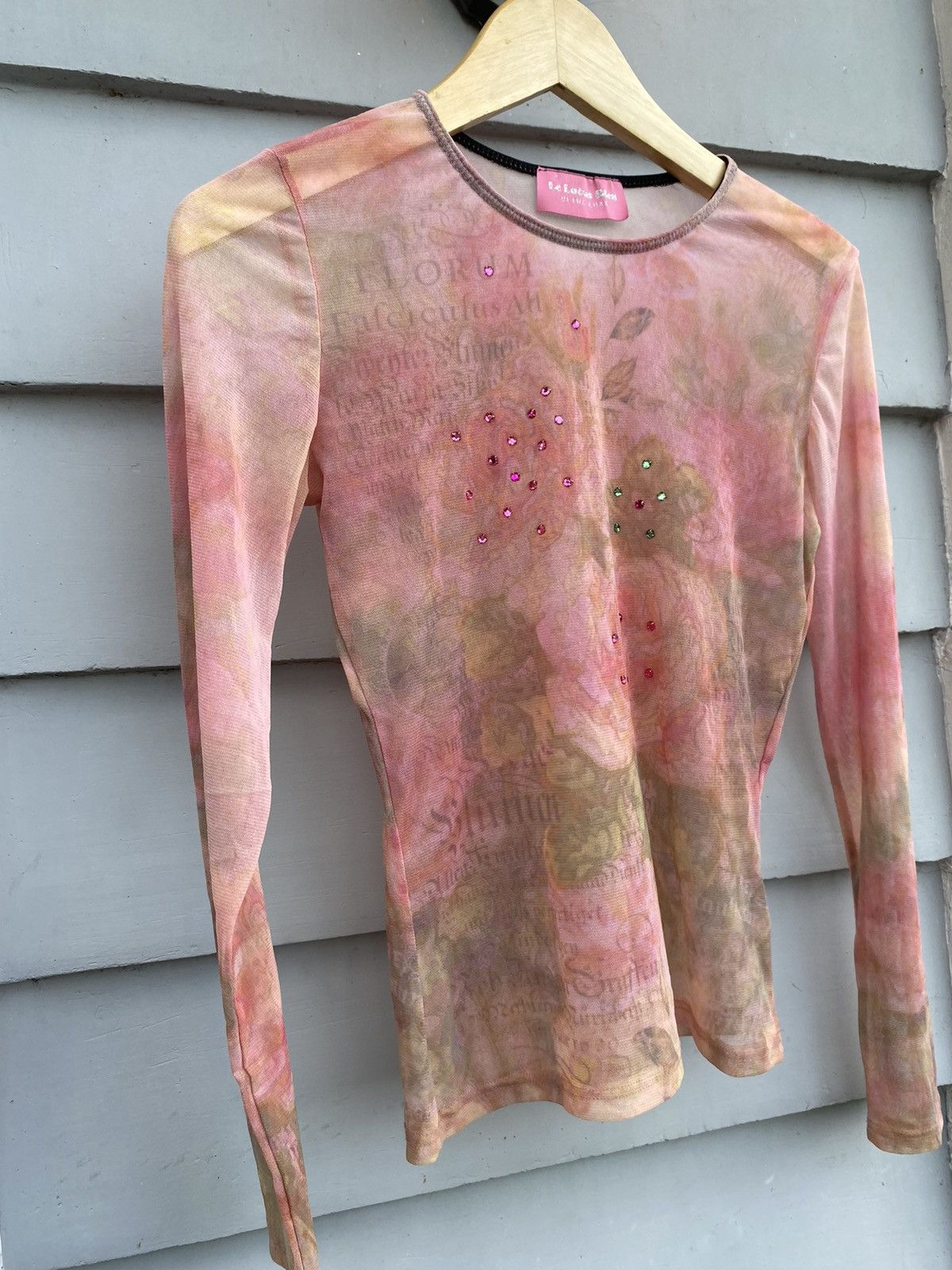 If Six Was Nine La Lotus Bleu Rose Poem Sheer Top Jean Paul Gaultier Style Size US M / EU 48-50 / 2 - 2 Thumbnail