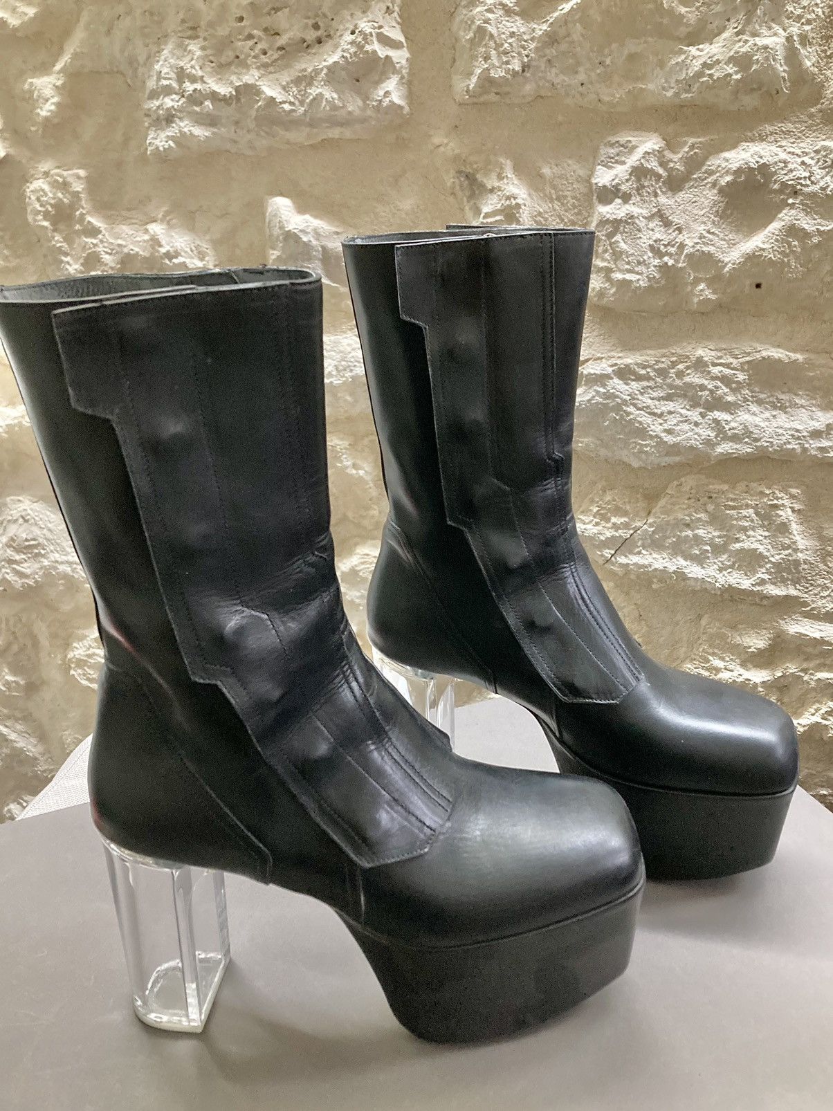 Rick Owens NEVER WORN Biker platform leather boots by Rick Owens Size US 9 / EU 42 - 1 Thumbnail