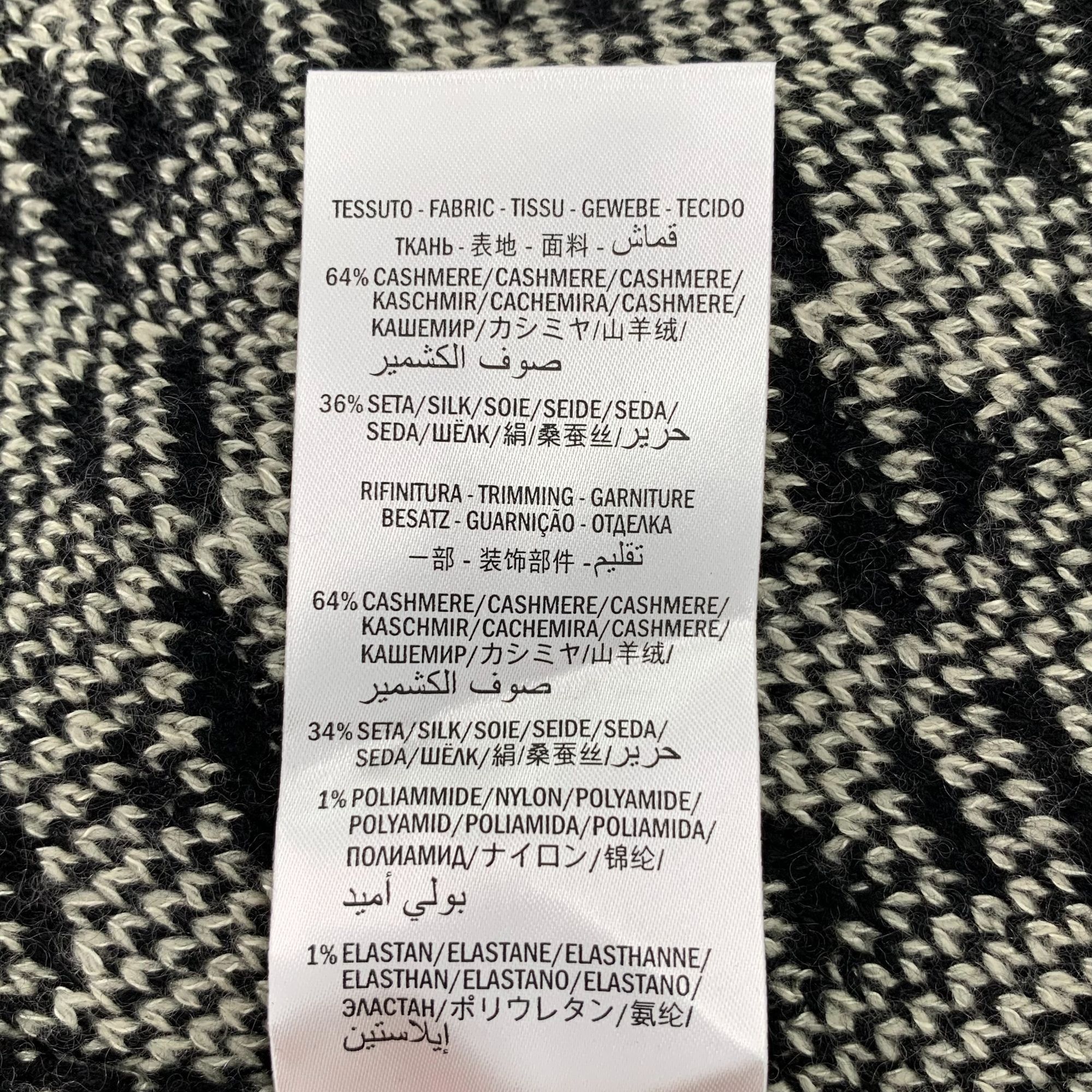 Gucci Gucci Color-Block Houndstooth Cashmere Midi Skirt (Size XXS) Size 33" - 3 Thumbnail