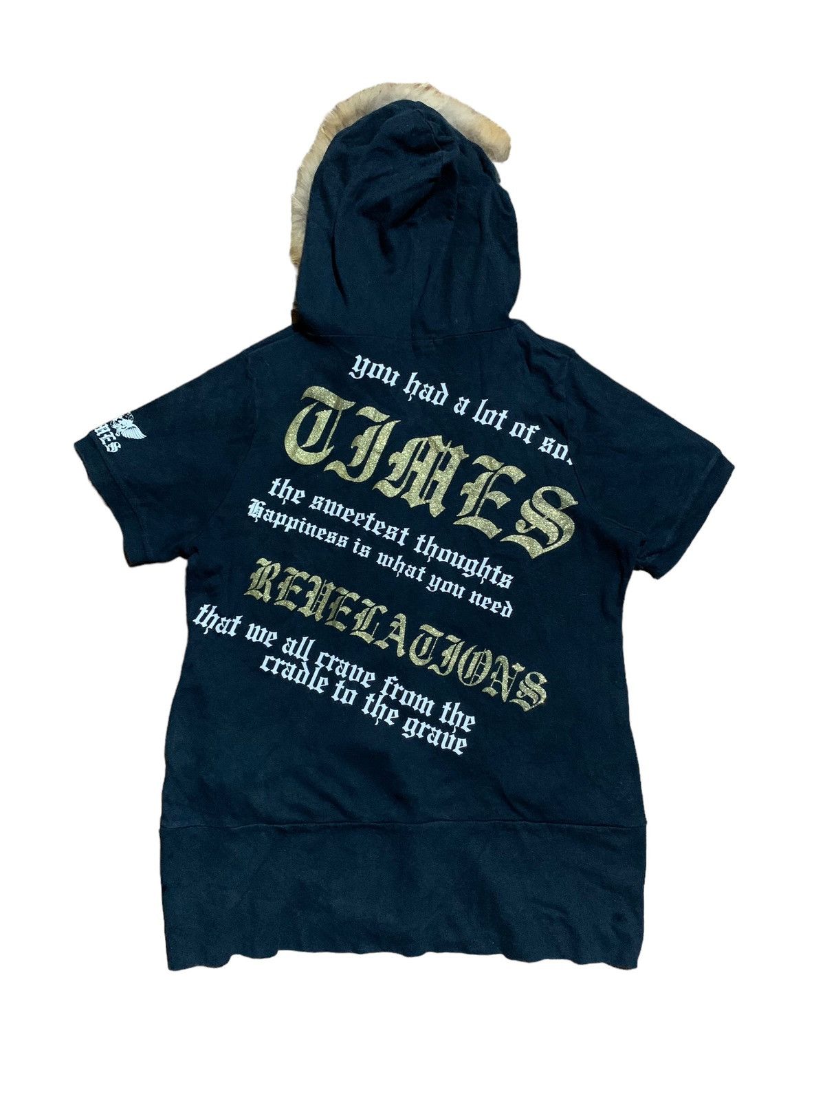 If Six Was Nine × Japanese Brand × Le Grande Bleu (L.G.B.) Blue strive poem fur short hoodie punk style Size US L / EU 52-54 / 3 - 5 Thumbnail
