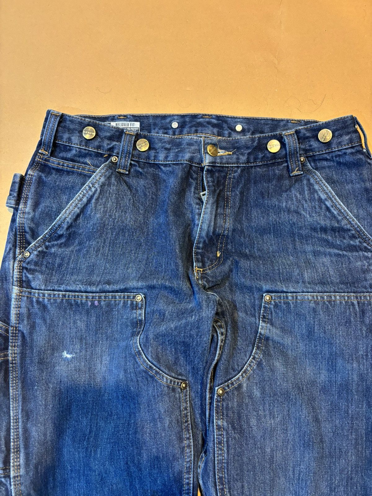 Carhartt Vintage Carhartt Men's Blue Relaxed Carpenter Jeans. Size US 32 / EU 48 - 2 Thumbnail