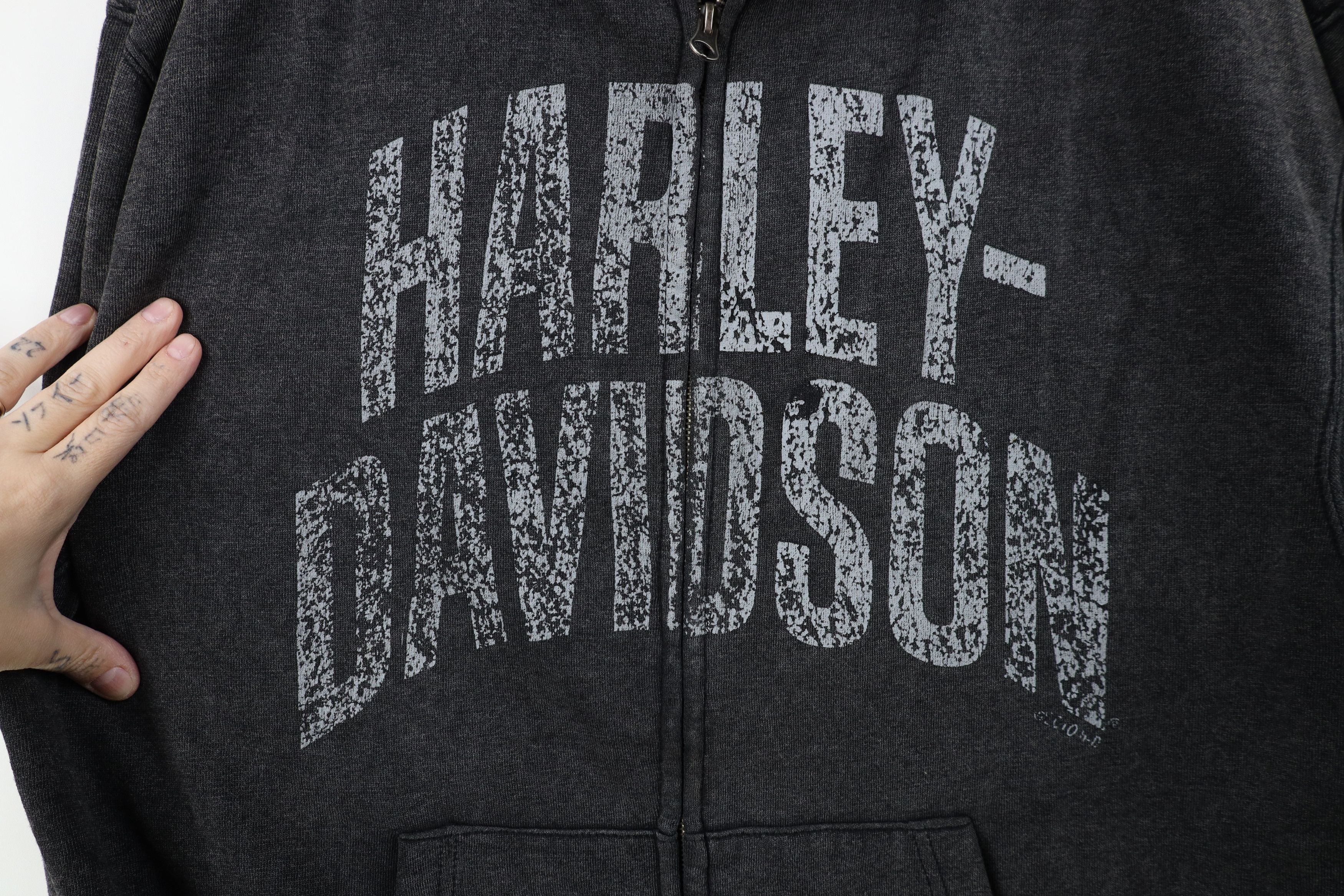 Harley Davidson Vintage Y2K Harley Davidson Acid Wash Full Zip Hoodie Gray Size US M / EU 48-50 / 2 - 6 Thumbnail