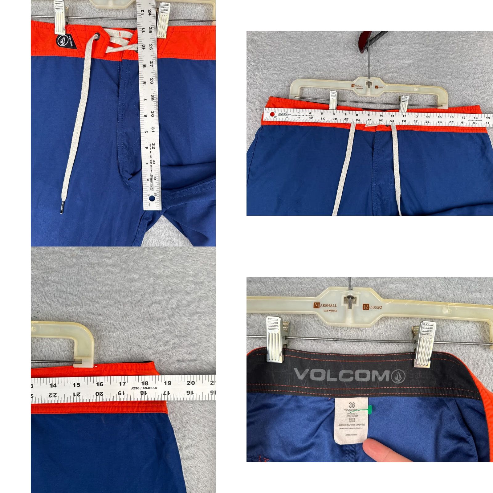 Volcom Volcom Board Shorts Mens 36 Blue Red Floral Polyester Beach Swim Trunks 36x10 Pockets Drawstring Mens Size US 36 / EU 52 - 8 Thumbnail