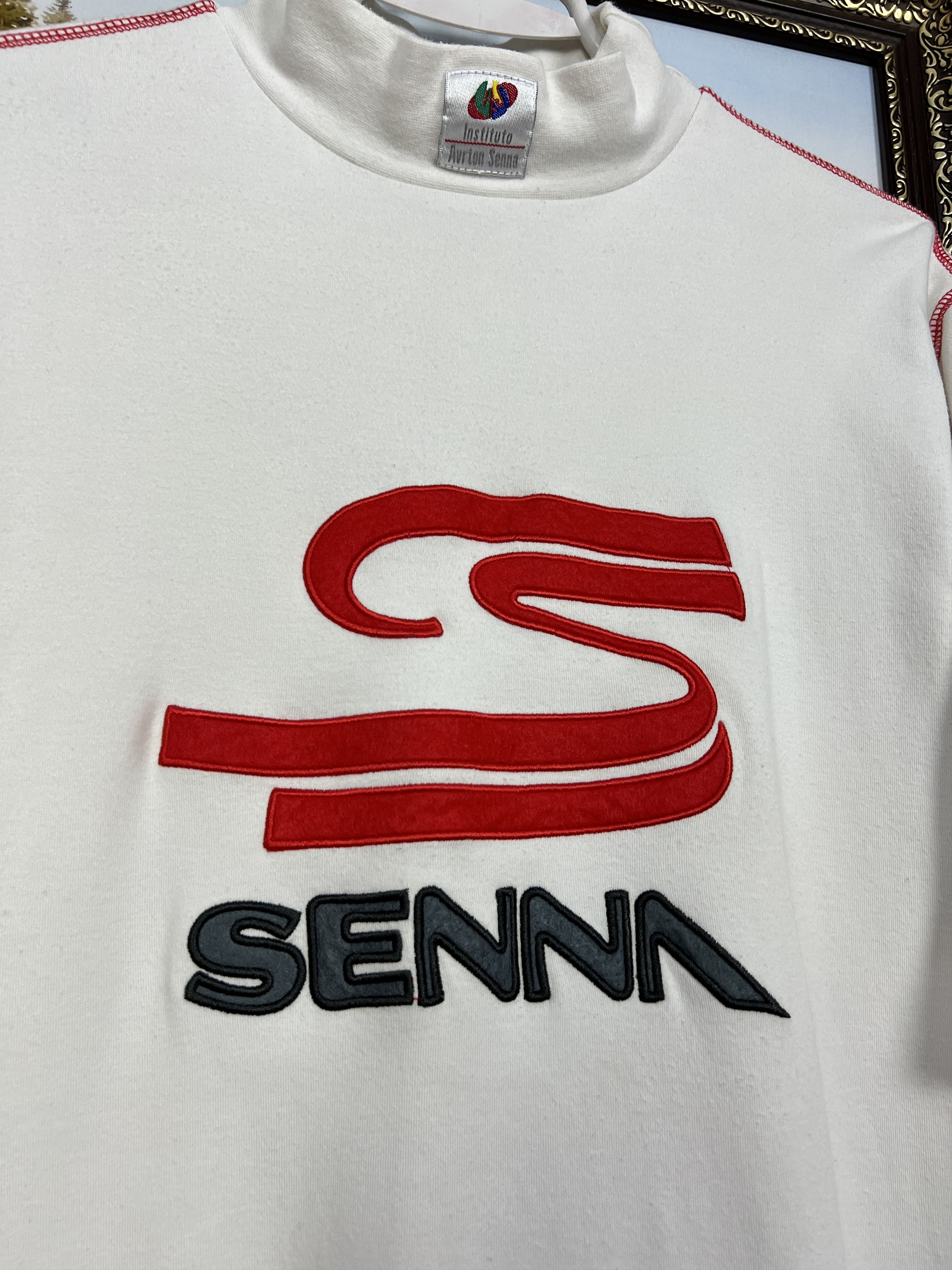 Vintage Ayrton Senna Big Logo F1 Racing Brazil Legend Shirt Jersey Size US L / EU 52-54 / 3 - 3 Thumbnail