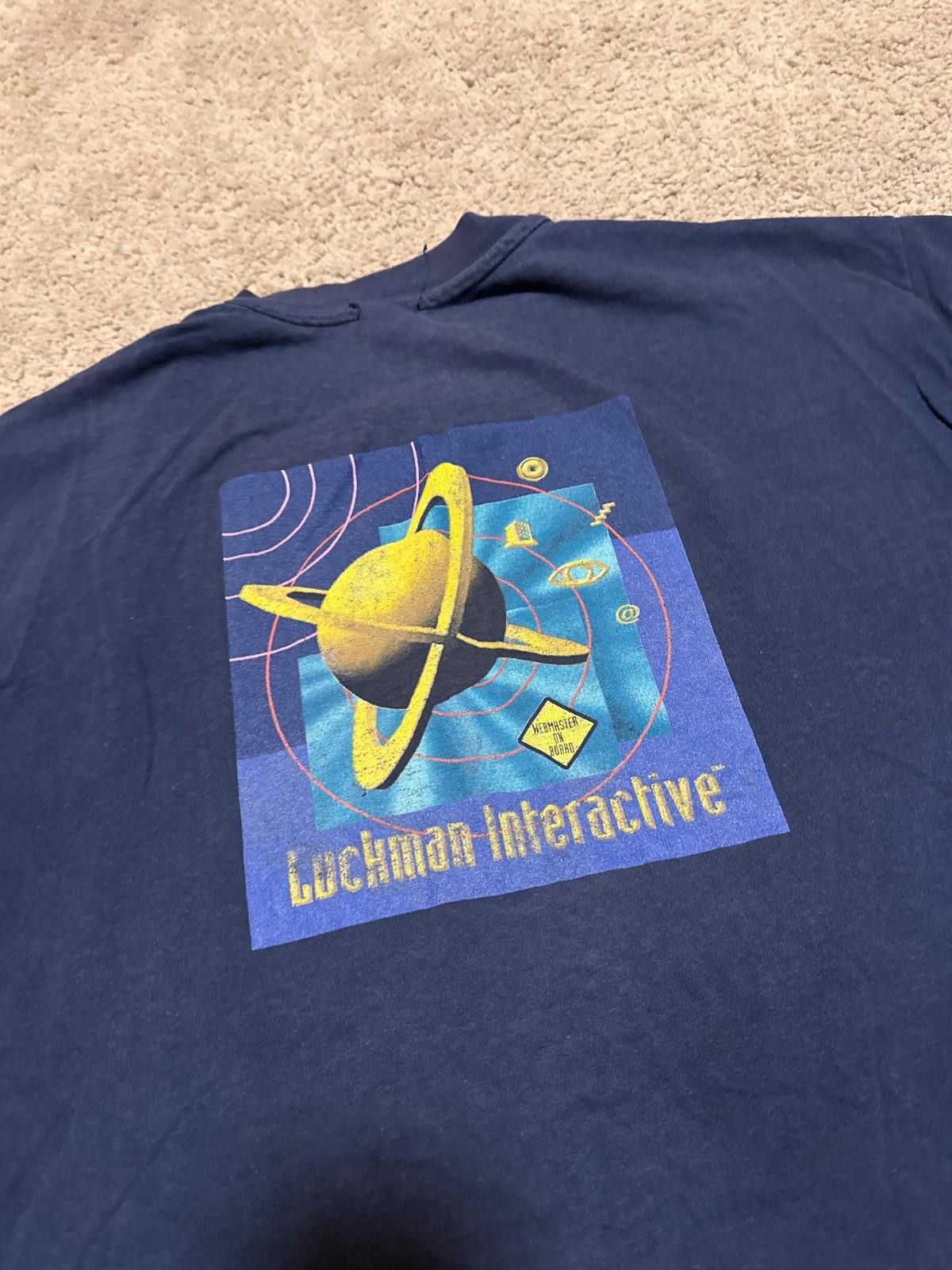 Fruit Of The Loom 90's LUCKMAN INTERACTIVE, INC. Graphic T-shirt SIZE XL Size US XL / EU 56 / 4 - 6 Thumbnail