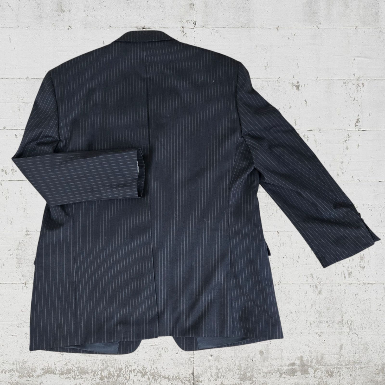 Lauren Ralph Lauren Y2K LRL Black Pinstripe Wool Suit Jacket Size 48 Size 48R - 18 Thumbnail