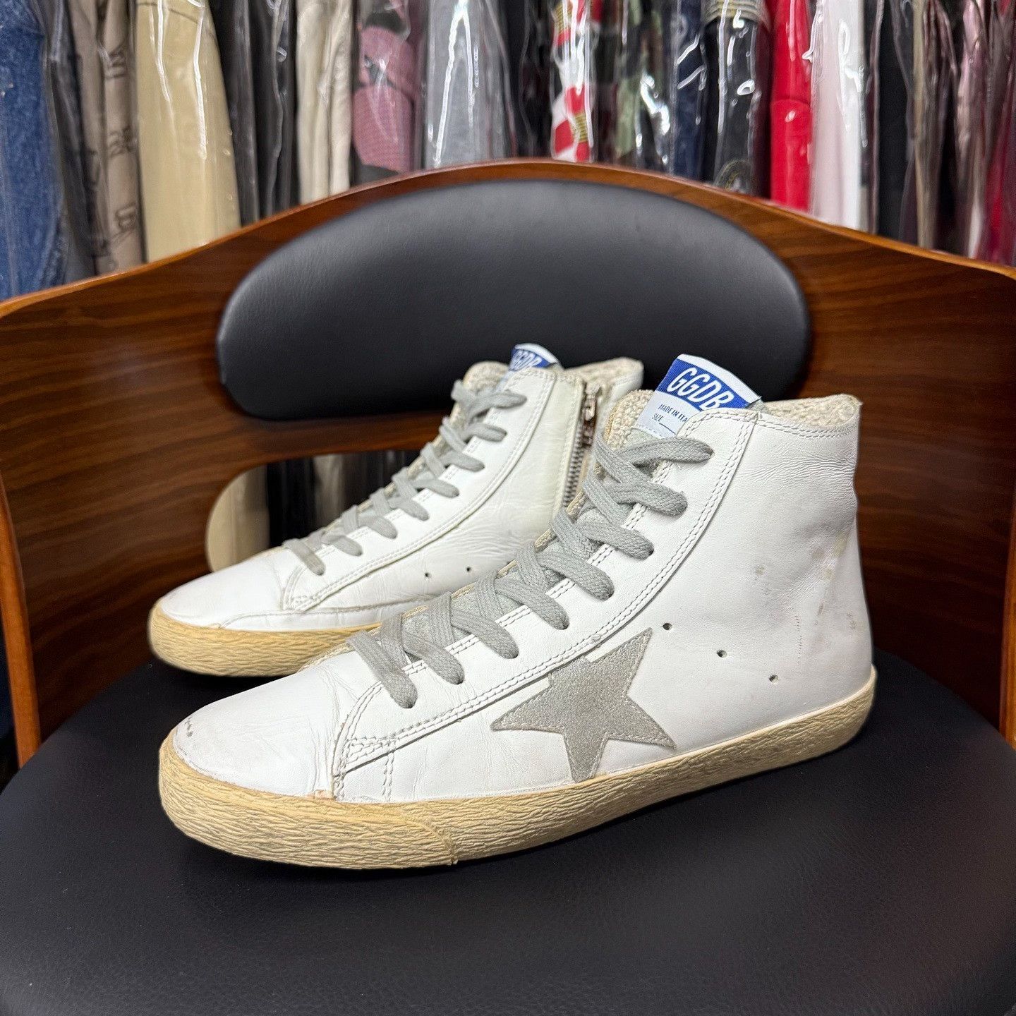 Golden Goose Golden Goose Yellow Hitop Sneakers us_7-5 Women Size US 7.5 / IT 37.5 - 1 Thumbnail