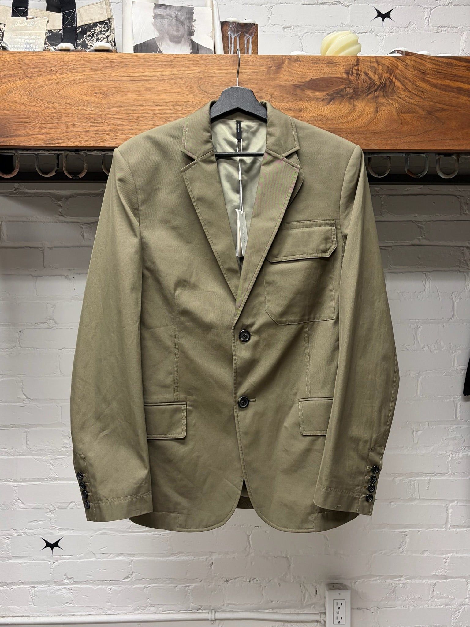 Helmut Lang Vintage Helmut Lang Oversized Dust Brown Heavy Cotton Blazer Size 36R - 1 Thumbnail