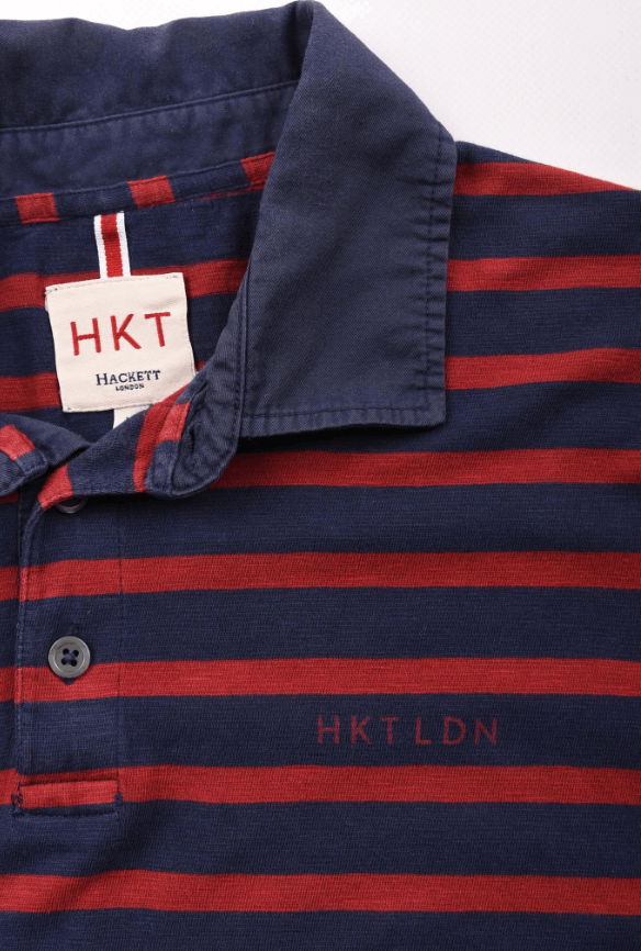 Hackett Hackett London Striped Red Blue Cotton Polo Shirt Size L Size US L / EU 52-54 / 3 - 2 Thumbnail