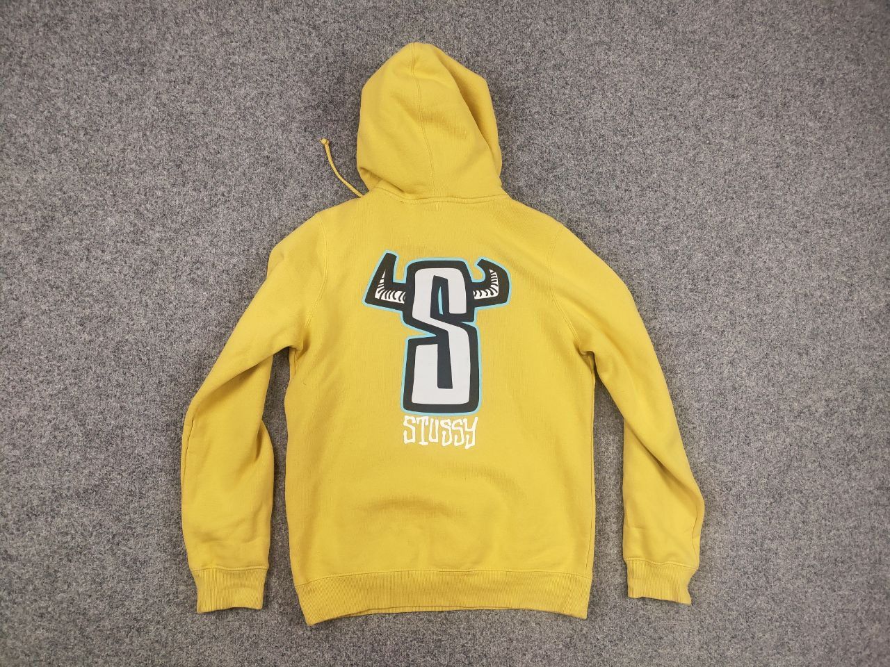 Stussy Vintage Stussy Yellow Hoodie S-Horn Big Logo Size US XS / EU 42 / 0 - 10 Thumbnail