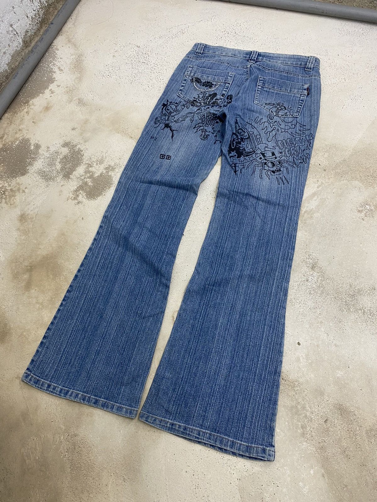 If Six Was Nine Flare Jean Xin Taii Classic Wear Art Black Tattoo Graphics Size US 29 - 8 Thumbnail