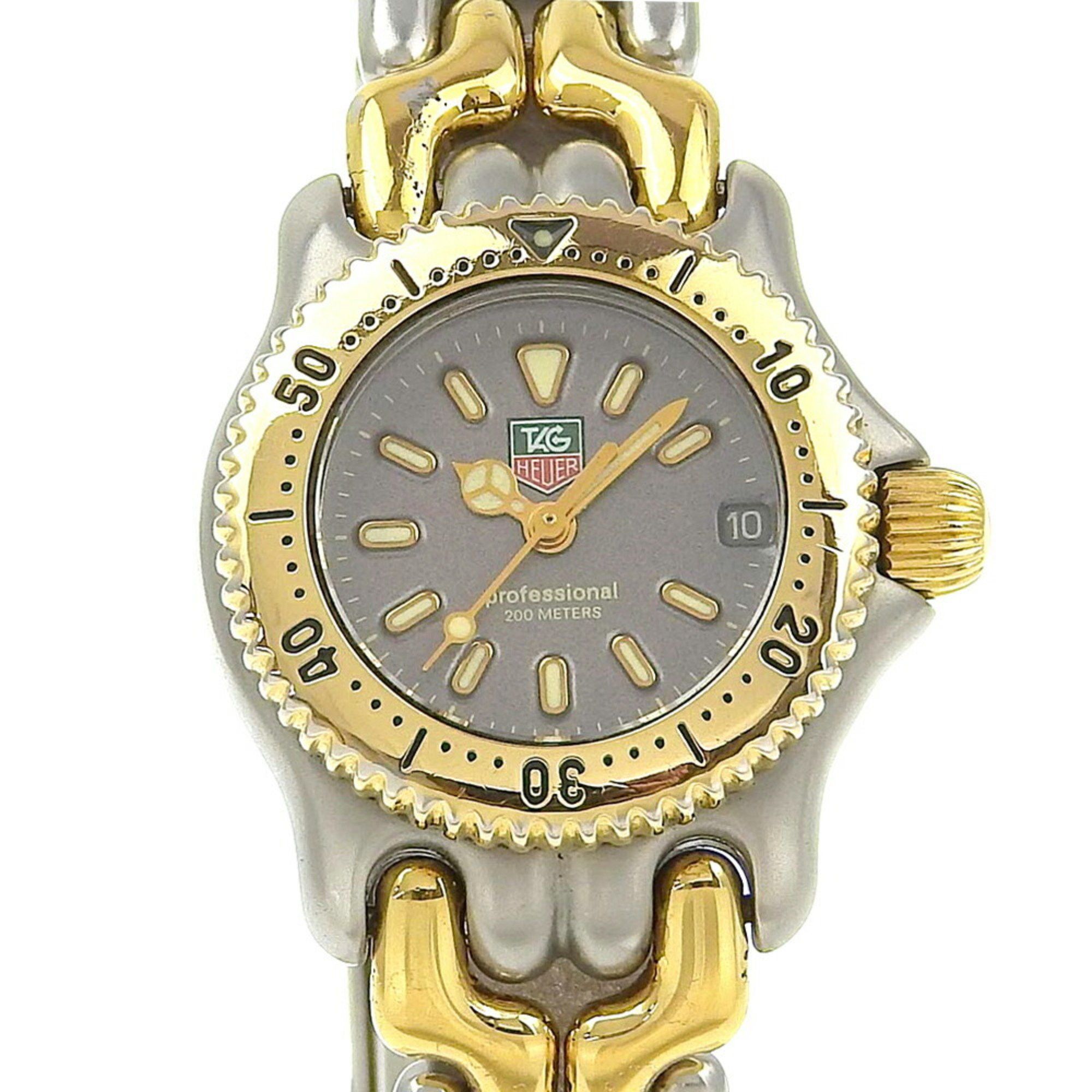 TAG HEUER Professional Watch Two-tone S95-208 Stainless Steel Quartz Analog Display Grey Dial Professional Women's