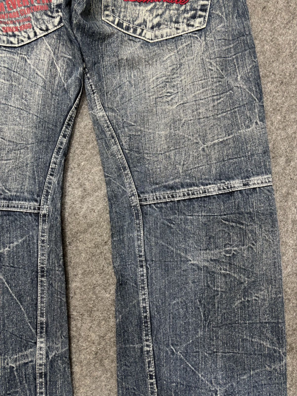 Japanese Brand 💥Double Waist💥Dominate Zipper Twisted Fades Denim F649 Size US 33 - 13 Thumbnail