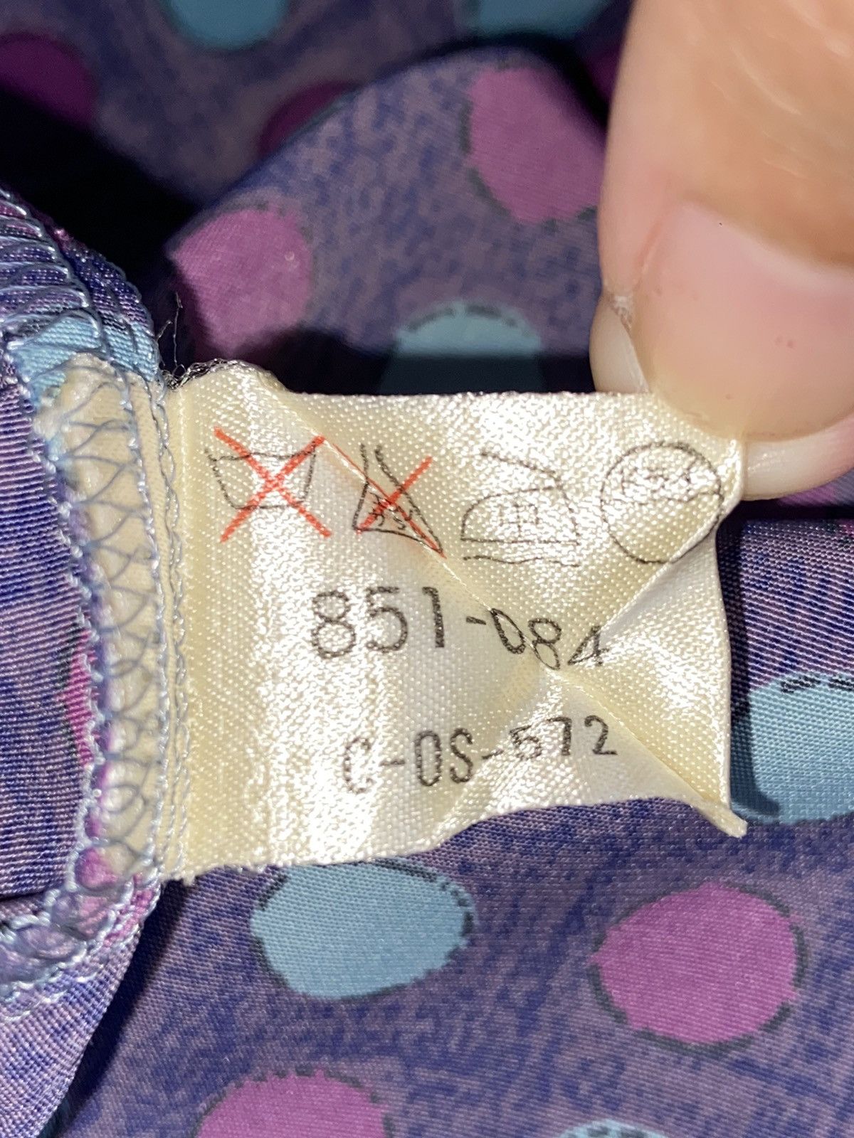 Balenciaga BALENCIAGA Purple Polkadot Patterned Shirt Size US L / EU 52-54 / 3 - 15 Thumbnail