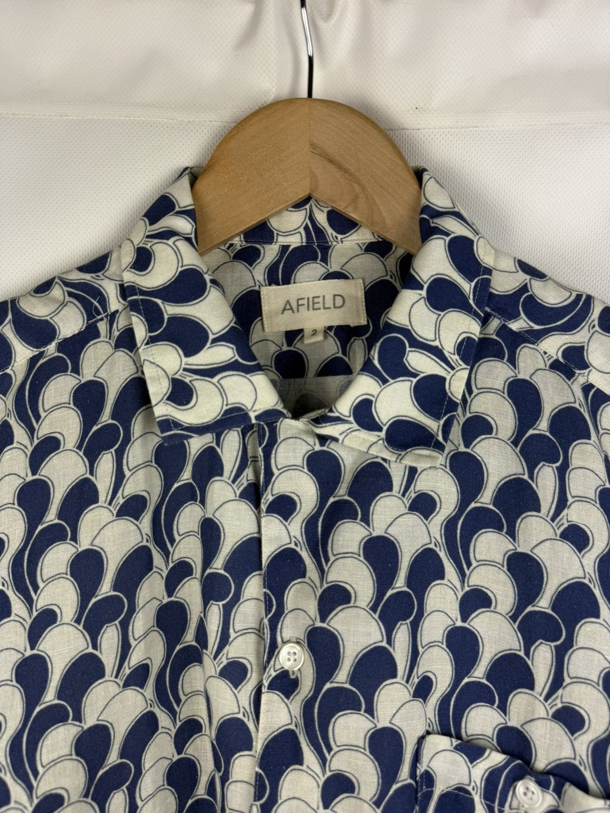 Far Afield Afield Men’s Short Sleeve Linen Patterned Button Up Shirt Size US M / EU 48-50 / 2 - 8 Thumbnail