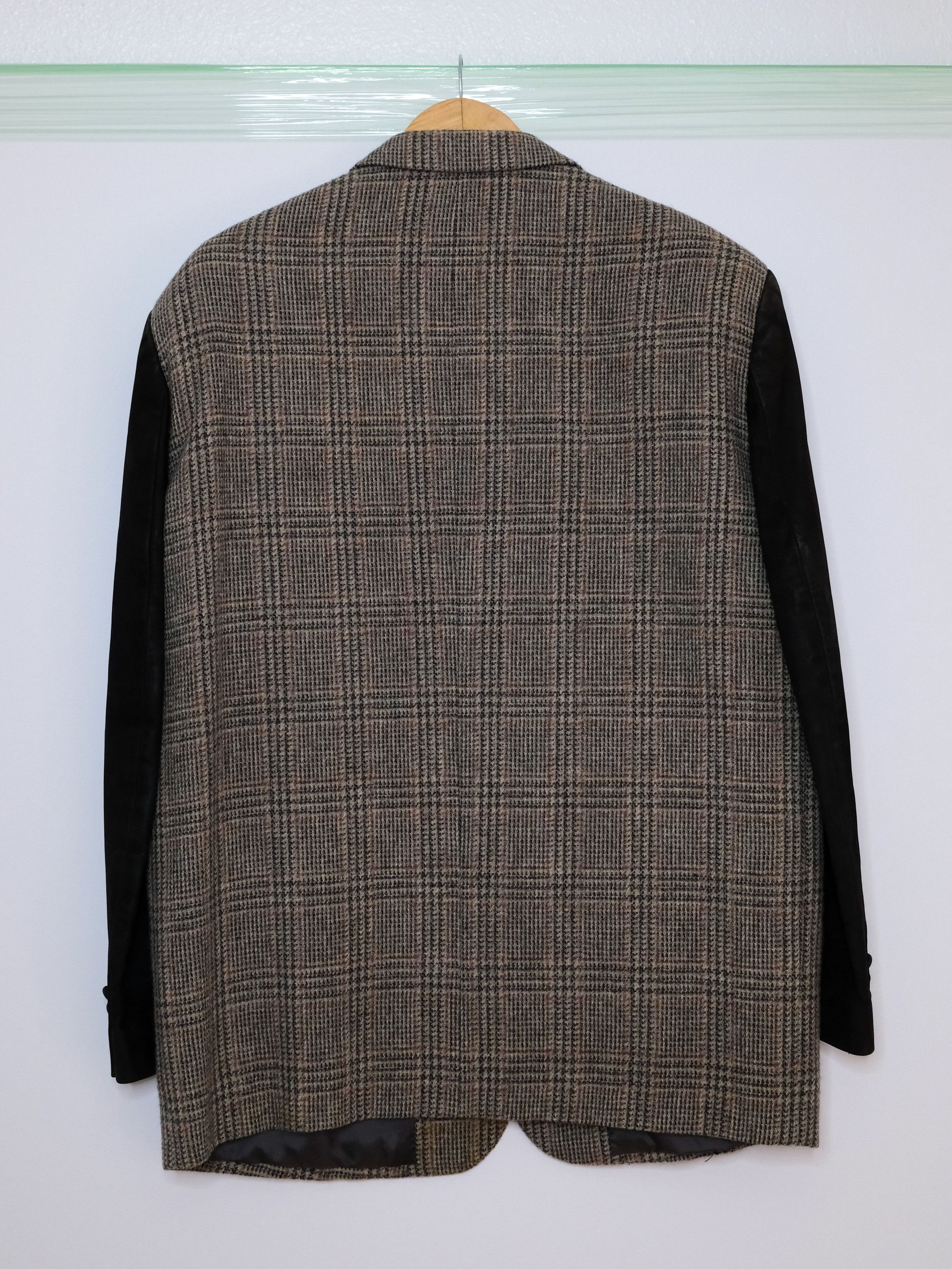 Comme des Garcons Homme 1989 Comme Des Garcons Wool / Leather Blazer Size 40R - 4 Thumbnail
