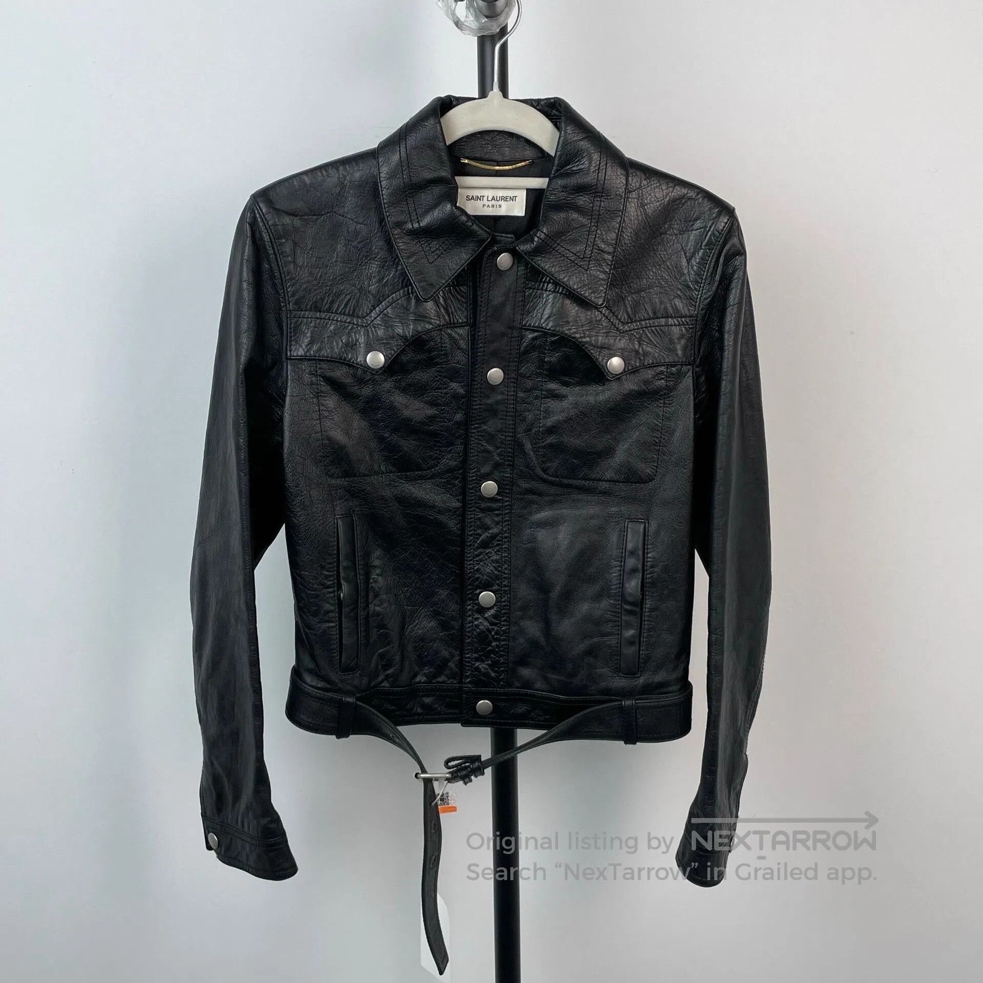 Saint Laurent Paris Saint Laurent Black Leather Jacket. Size XS / US 0-2 / IT 36-38 - 1 Thumbnail