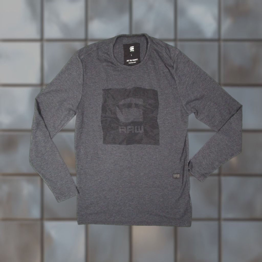 G-Star G Star Shirt Mens Large Gray Harvue Crew Neck Long Sleeve Logo Black (Gray) Cotton Blend Logo Graphic - Classic Mens L Size US L / EU 52-54 / 3 - 1 Thumbnail